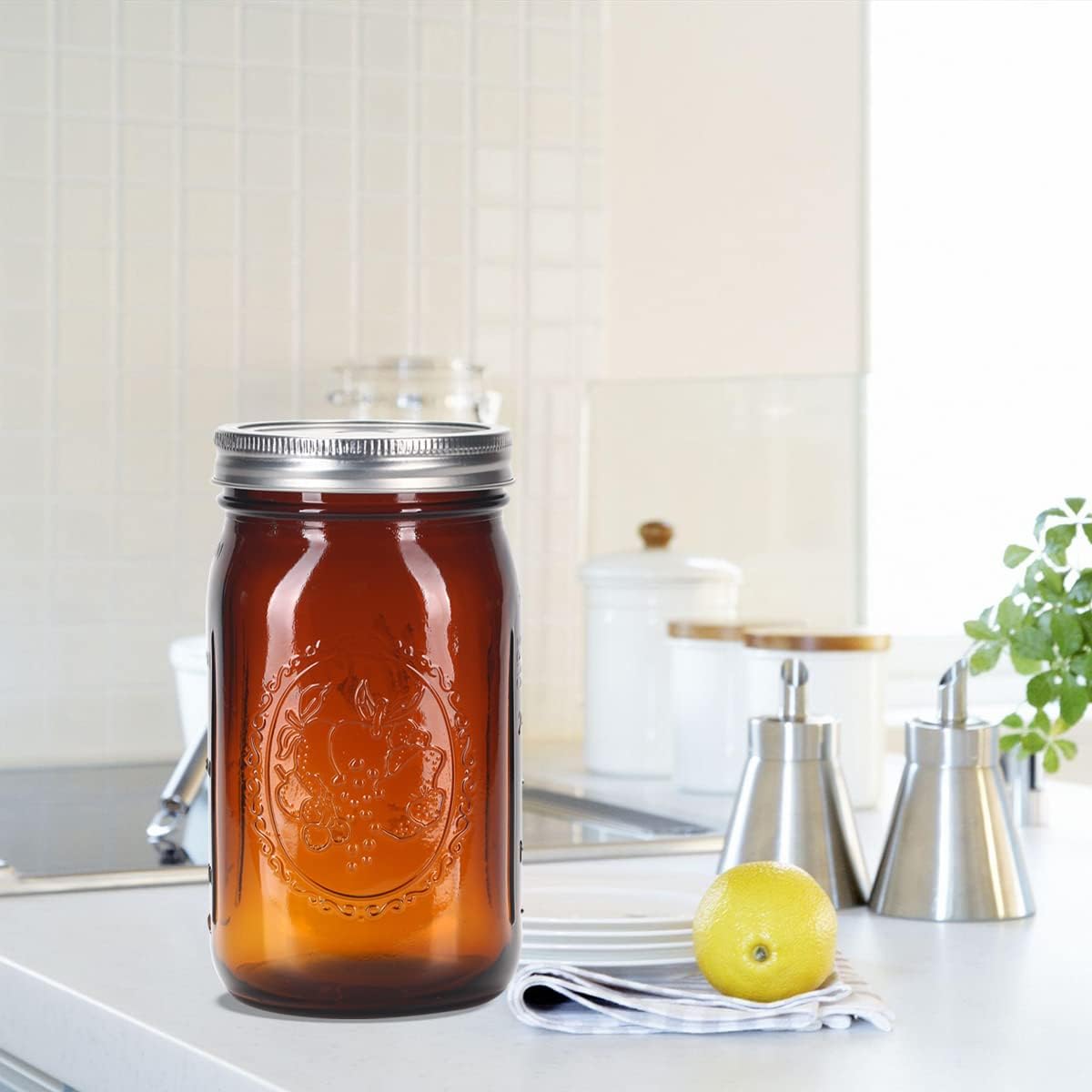 Elegant Glass Mason Jars Perfect for Preservation
