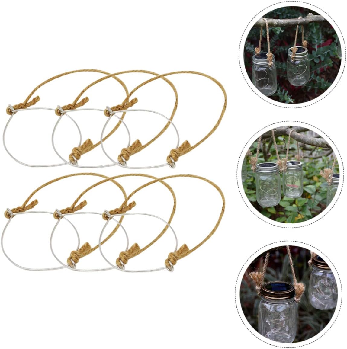 PRETYZOOM 2sets Canning Jar Handles with Rope and Wire