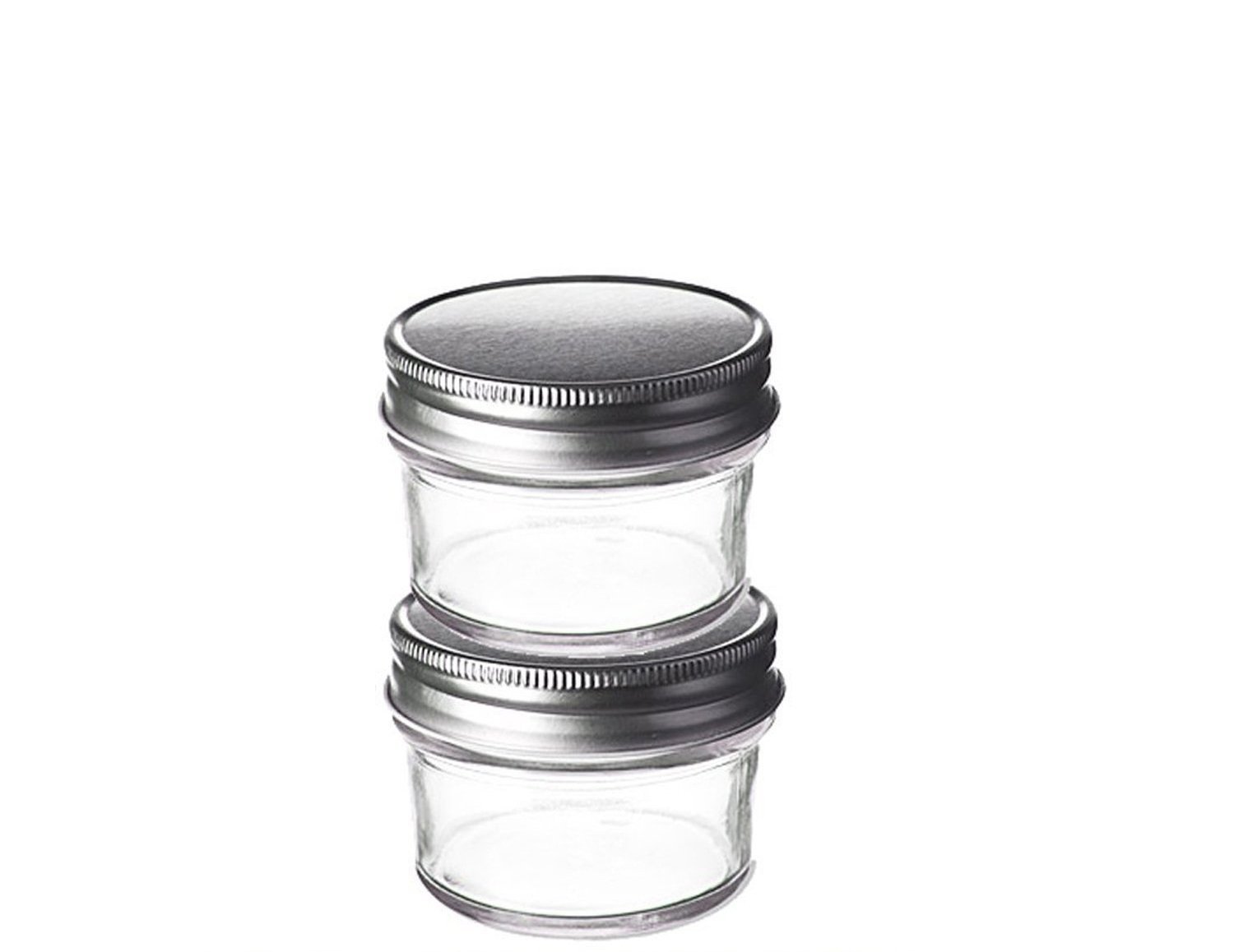 Perfume Studio 2-Pack 4oz Tapered Glass Jars with Silver Lids