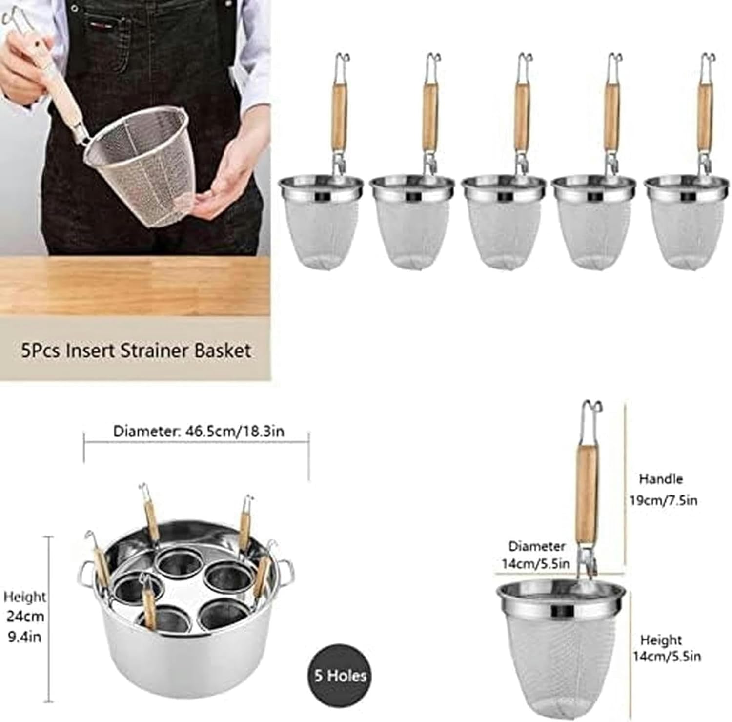 5-in-1 Stainless Steel Pasta Cooker