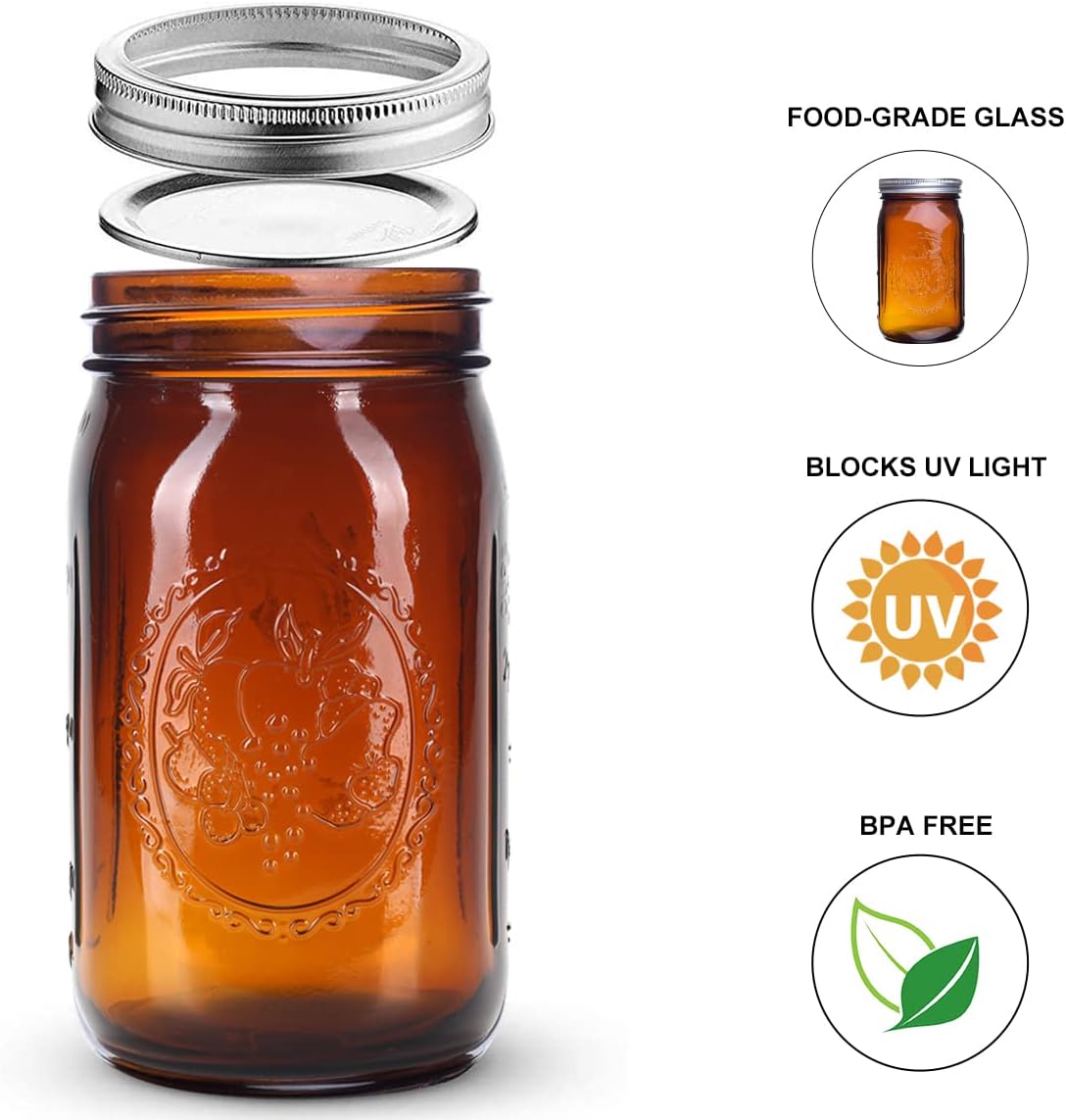 Elegant Glass Mason Jars Perfect for Preservation