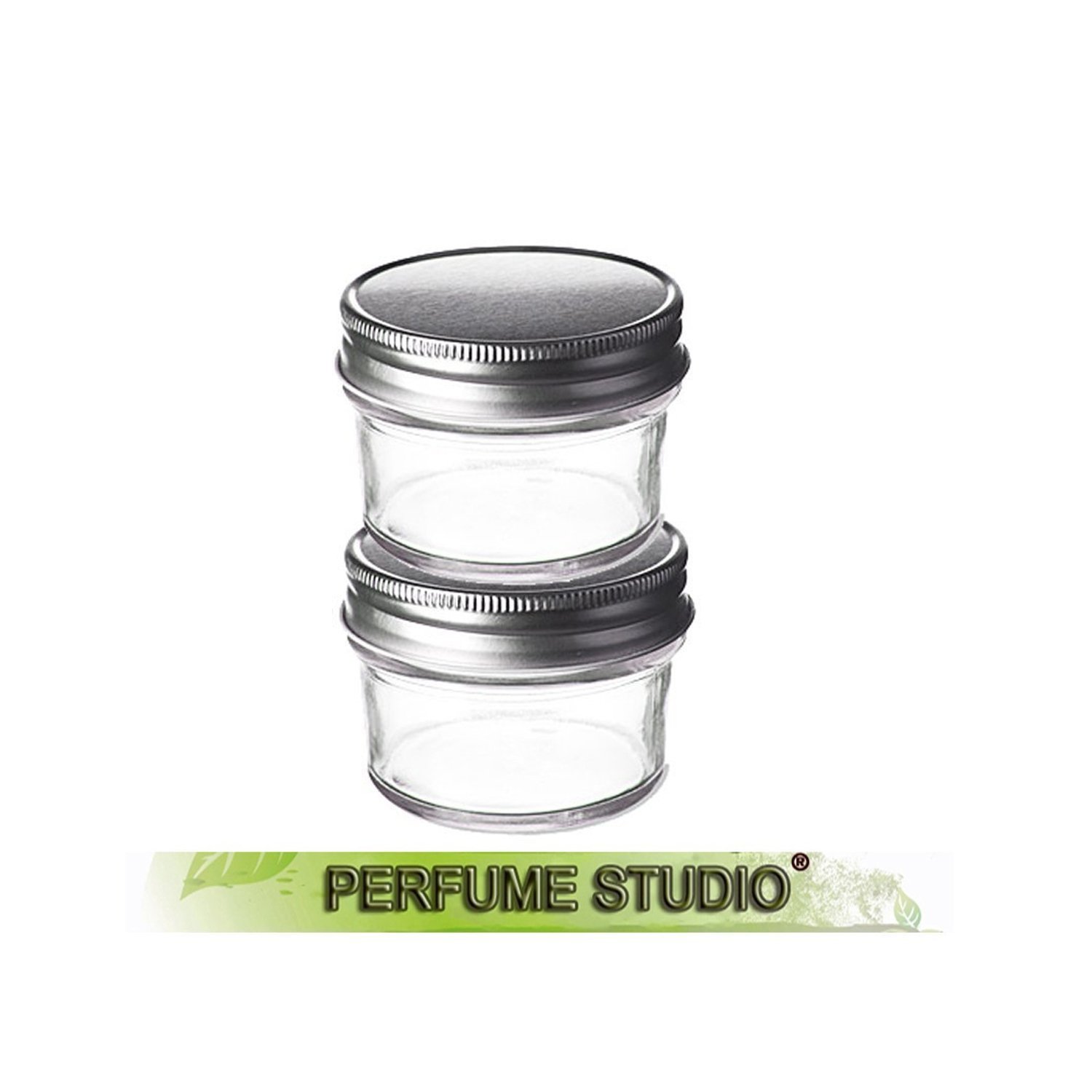 Perfume Studio 2-Pack 4oz Tapered Glass Jars with Silver Lids