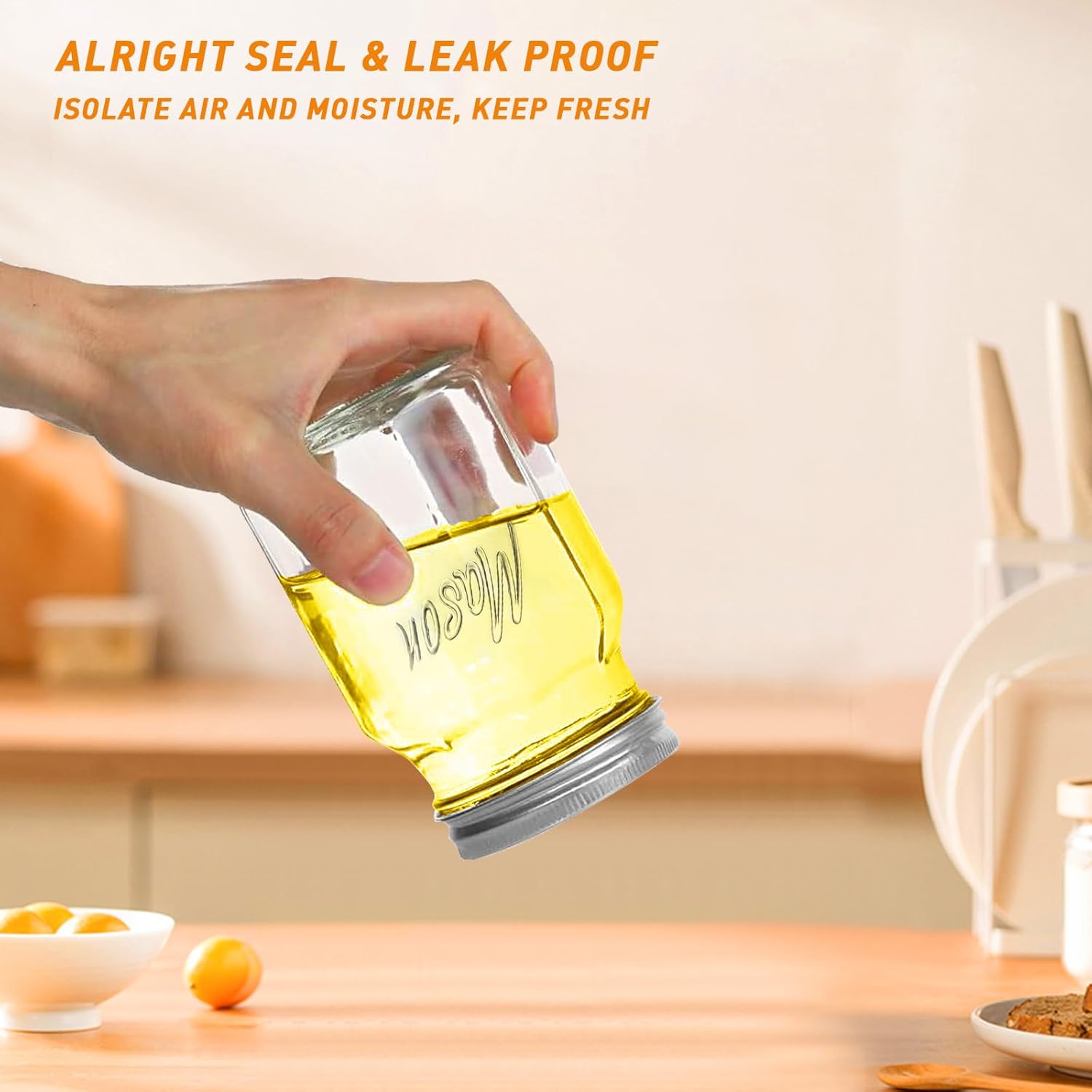 6-Piece 16-Ounce Mason Jars with Lid
