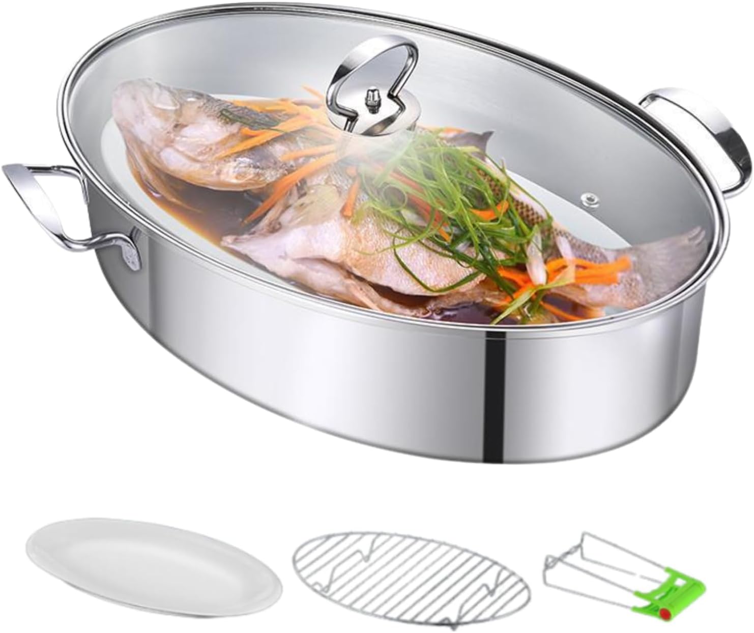 Stainless Steel Fish Steamer for Cooking Braiser