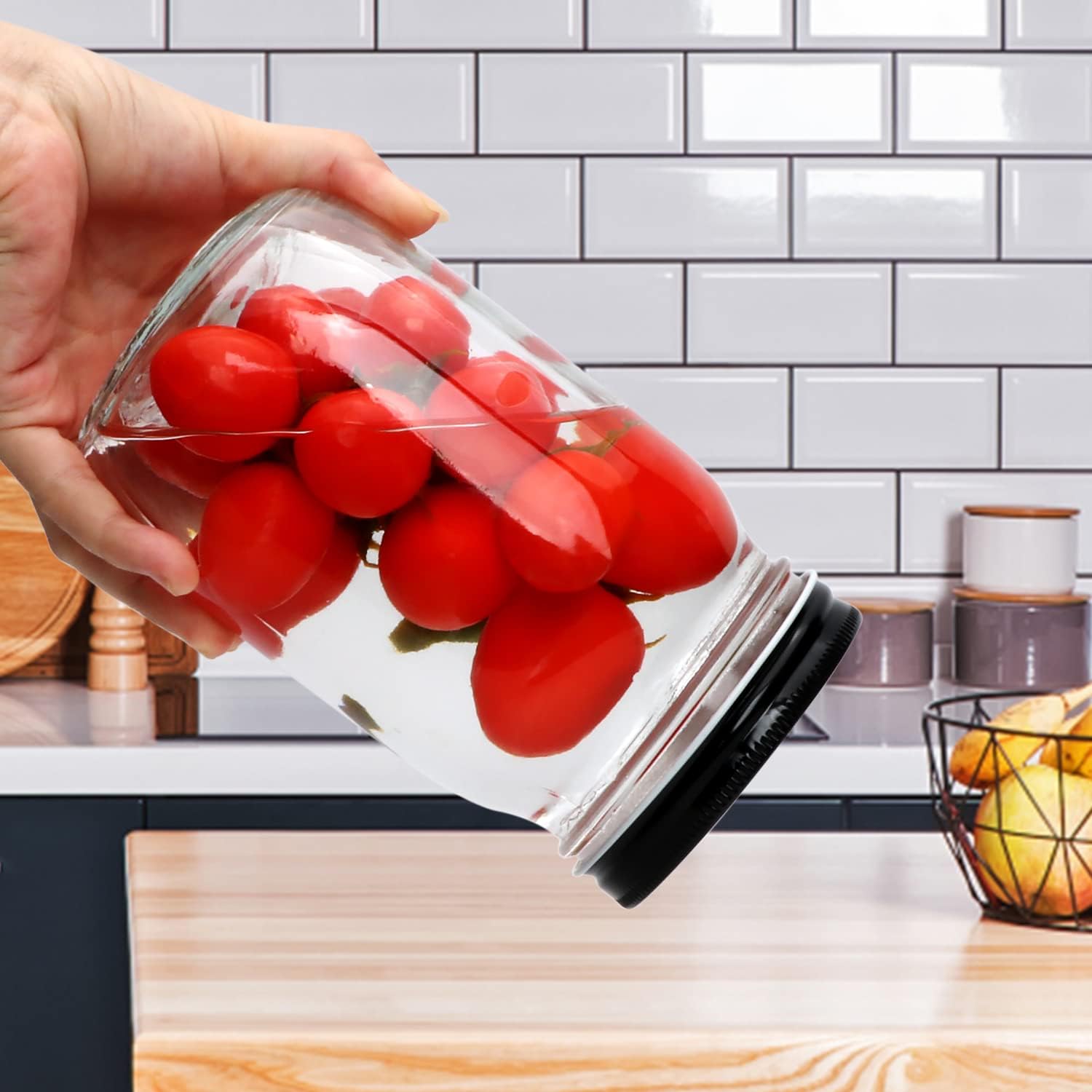 QAPPDA 32 OZ Glass Jars with Lids Set of 12