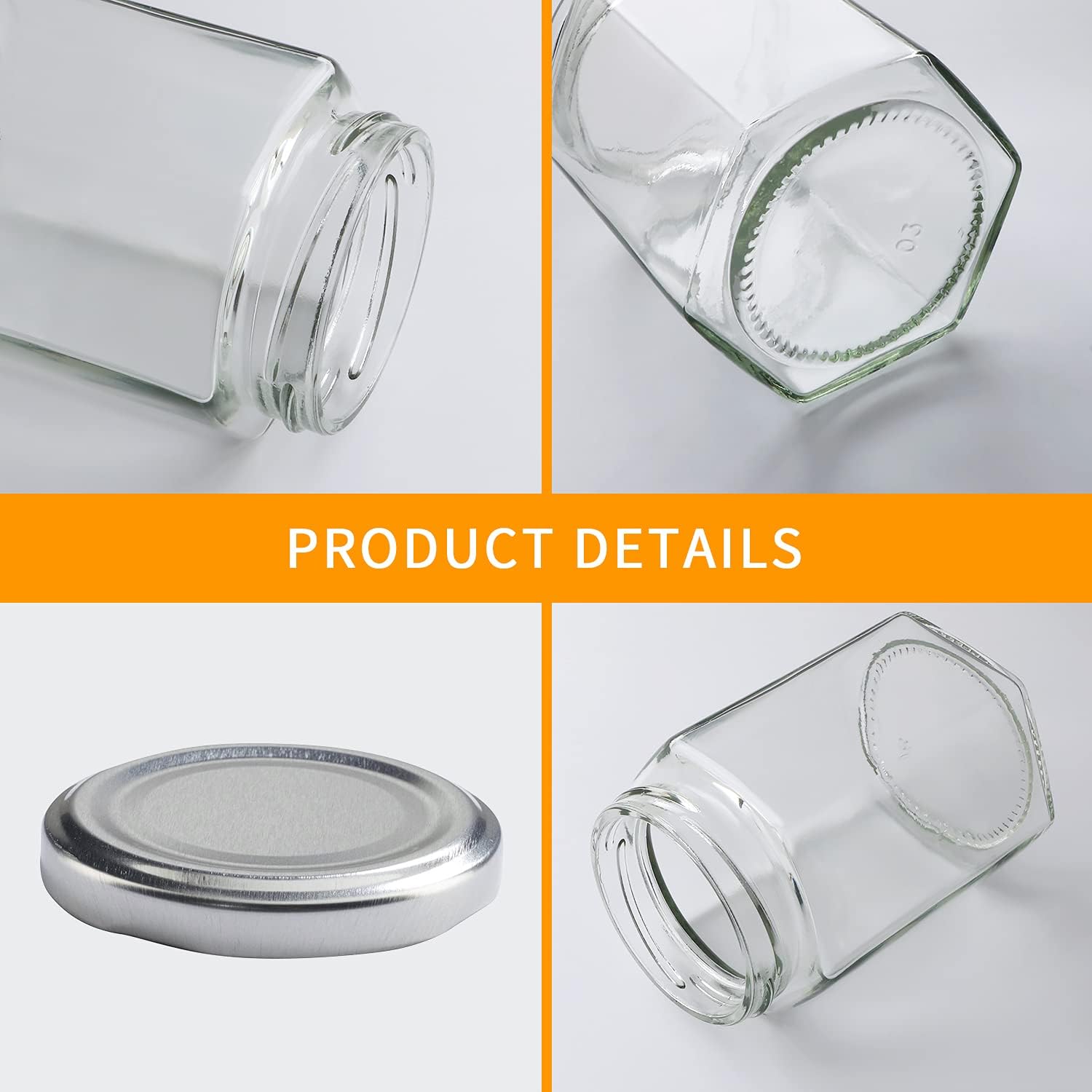 20 Pcs 10 oz Glass Jars with Silver Lids for Gifts