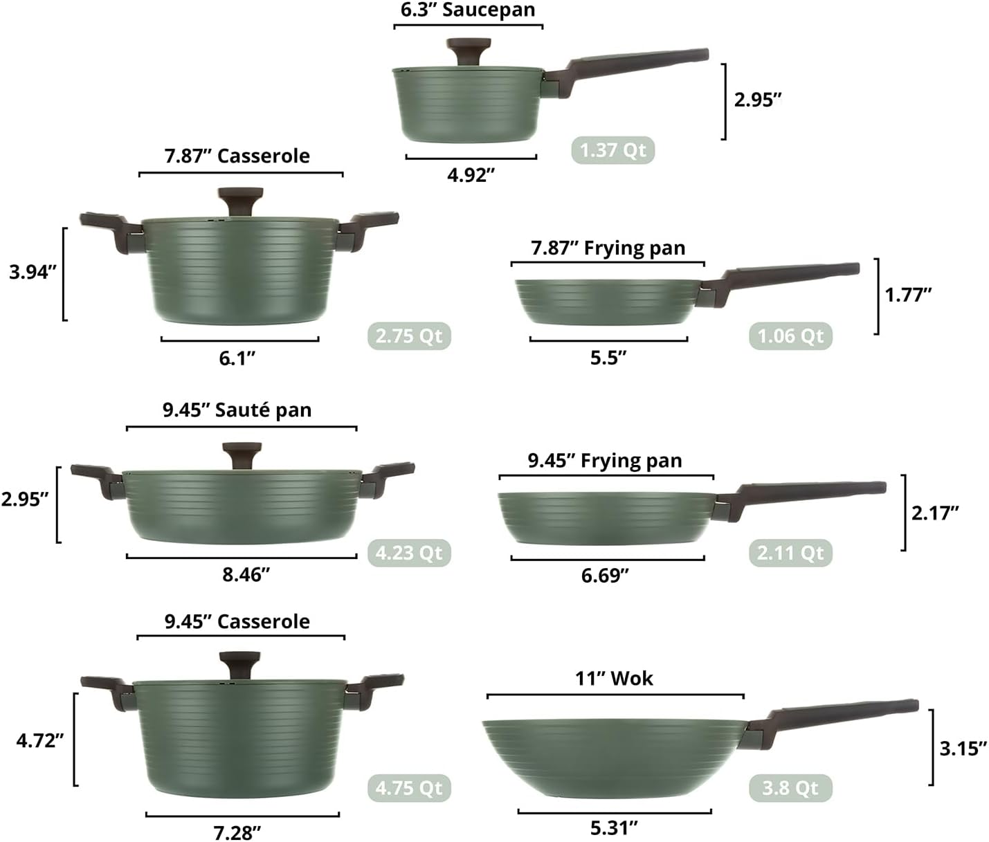 Complete Nonstick Cookware Set for Efficient Cooking