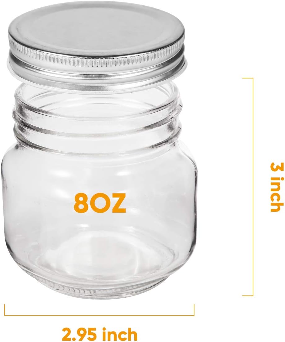 Intended 8 oz Mason Jars with Silver Lids 30Pack