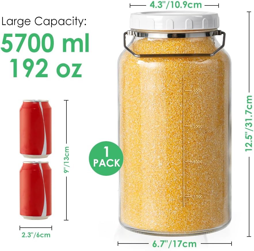 Robust 15 Gallon Glass Jar for Kitchen Storage
