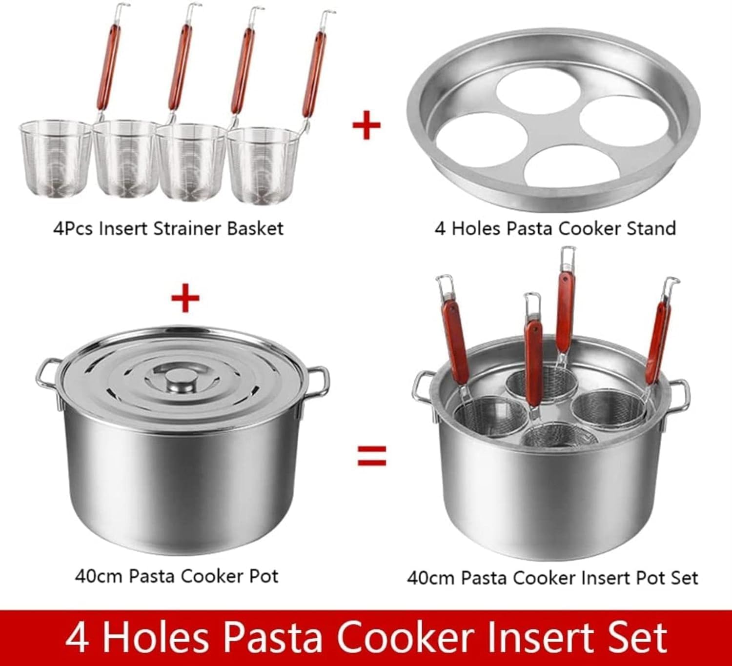 UNbit Stainless Steel Pasta Cooker Insert Set