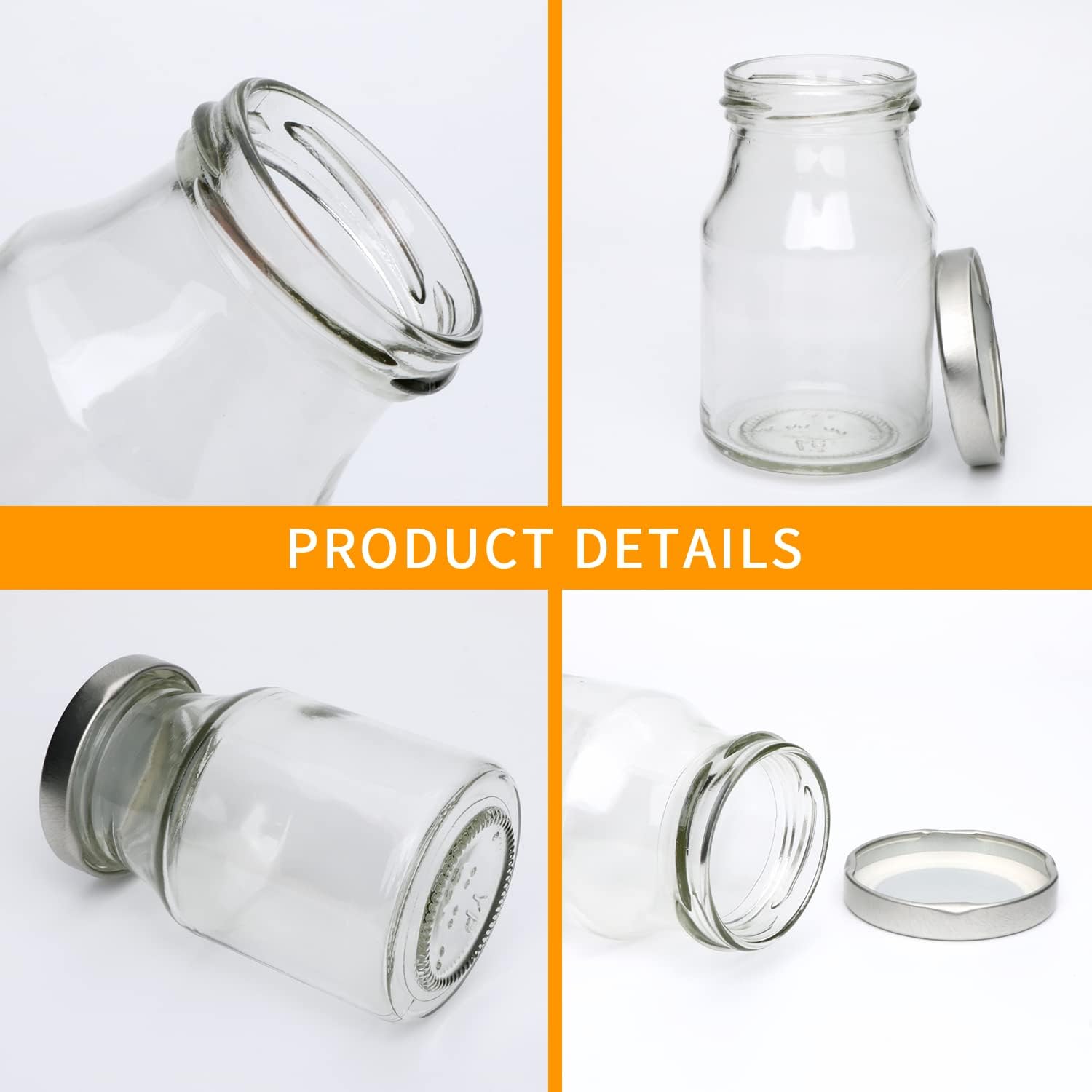 Accguan 6oz Glass Milk Bottles for Hiking Travel Special Gifting 36-Pack