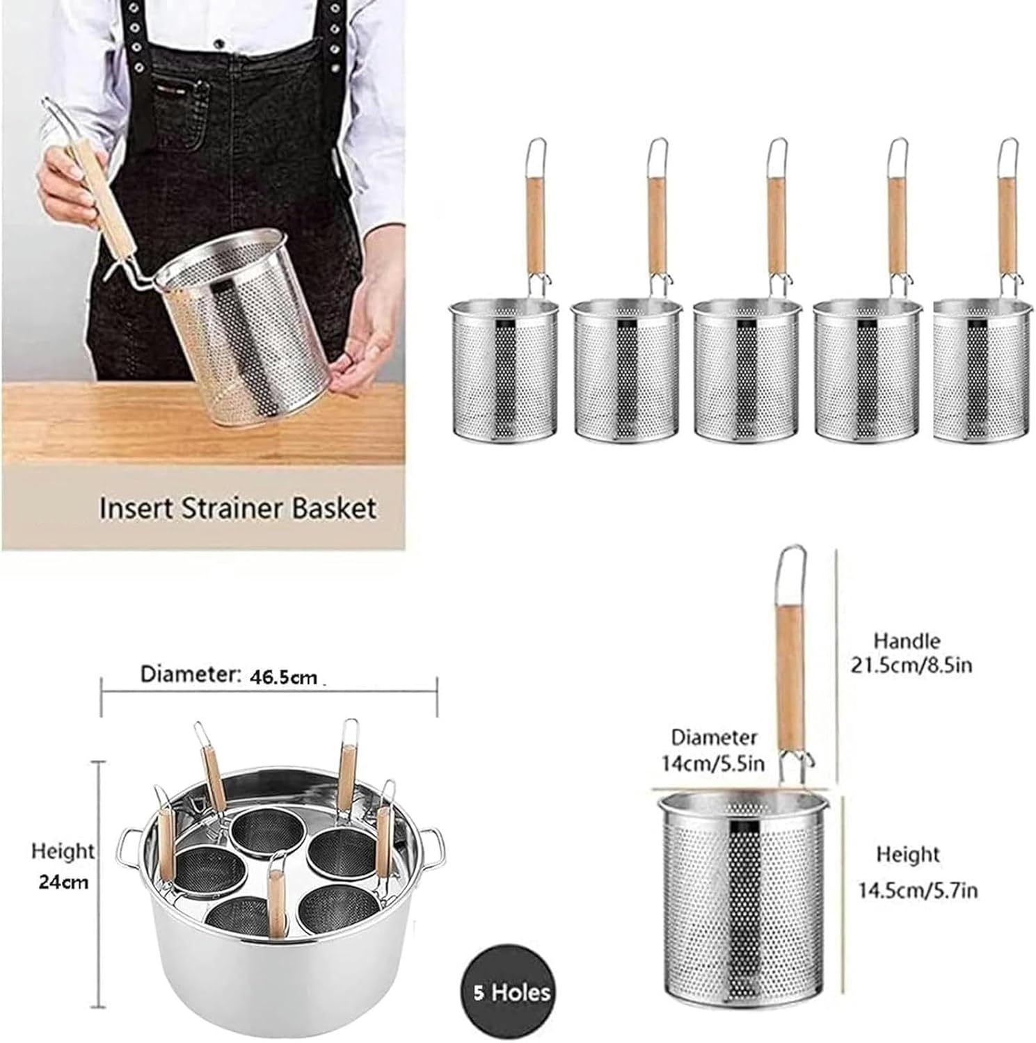 WZGLod 5-Hole Pasta Cooker Set
