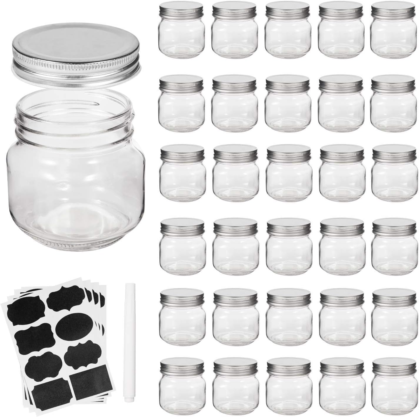 Intended 8 oz Mason Jars with Silver Lids 30Pack