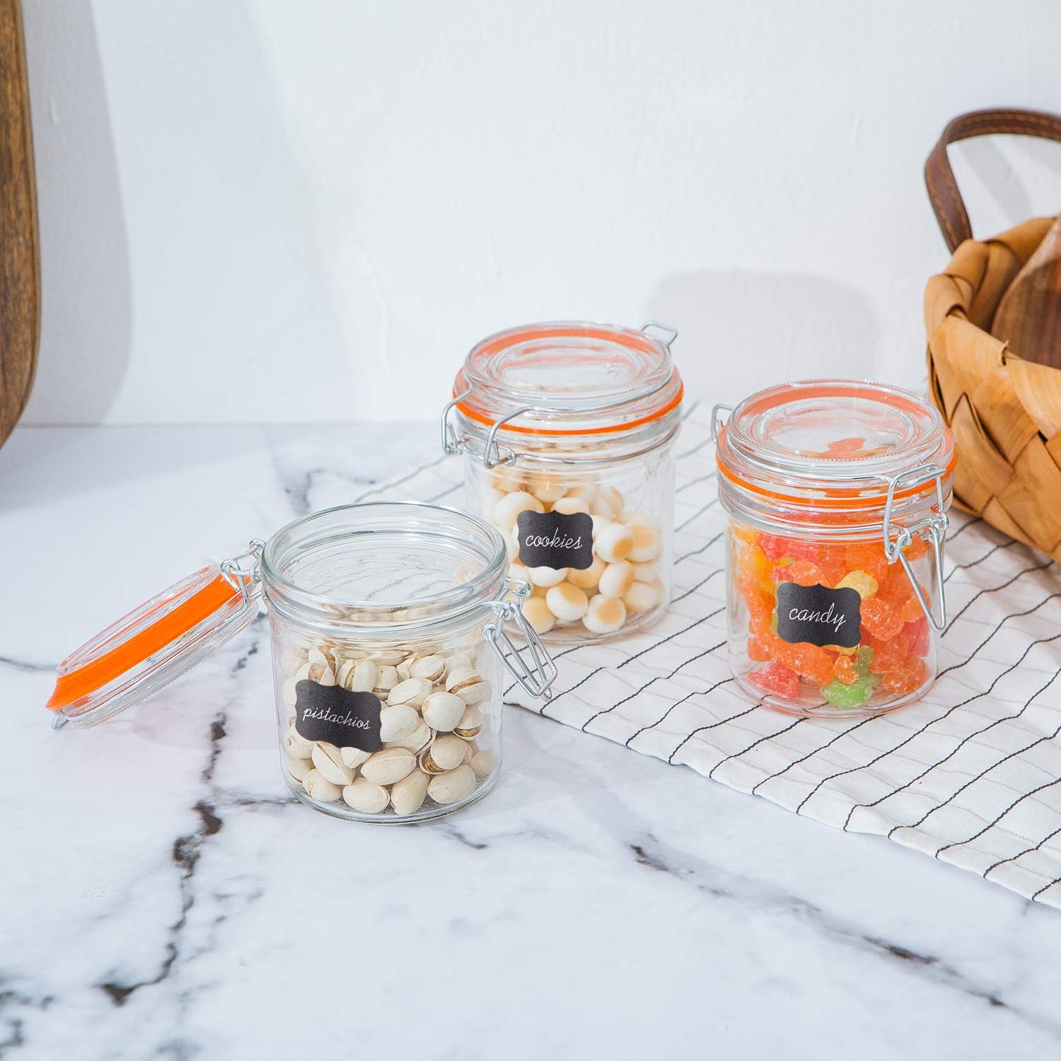Encheng Glass Jars With Airtight Lids Durable Perfect for Organization