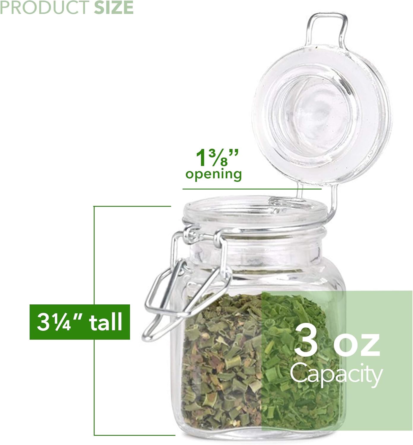 Small Square Glass Jars with Airtight Round Lids 12 Pack
