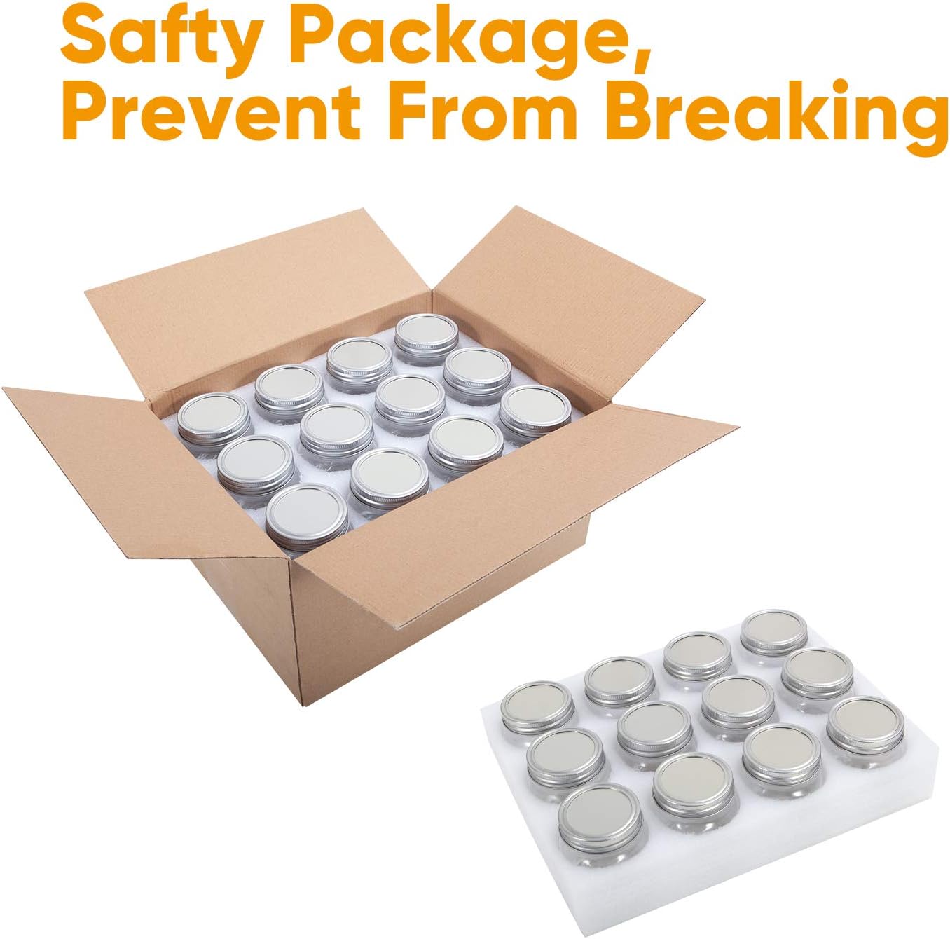 Intended 8 oz Mason Jars with Silver Lids 30Pack