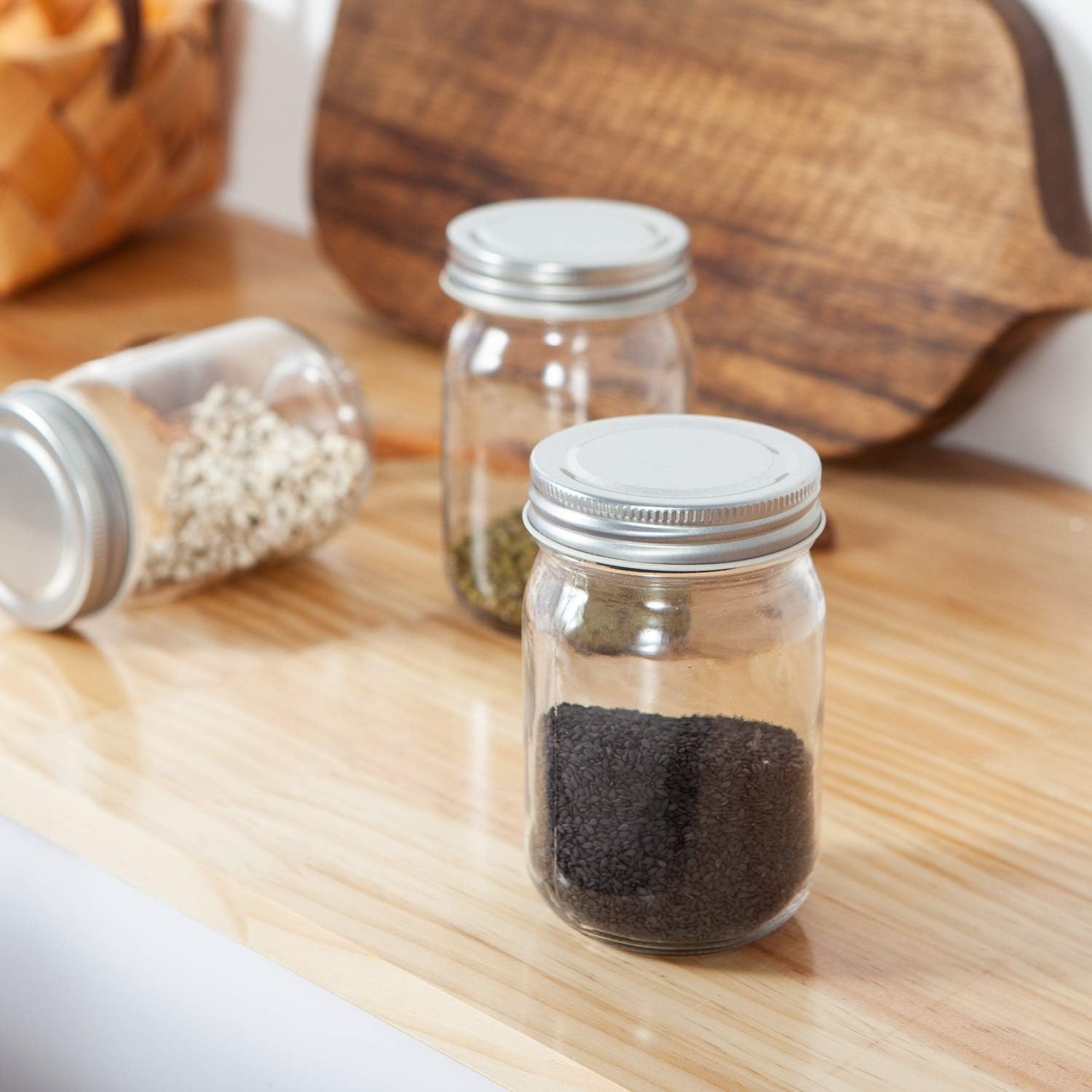 Accguan Mason Jars Set of 20 12oz Wide Mouth Spices Jars
