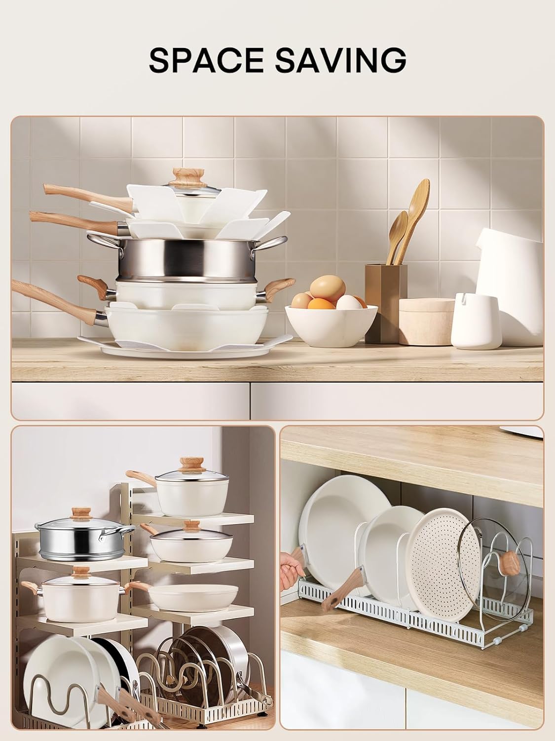 FOHERE 15-Piece Cookware Set Durable Kitchen Cooking Non-Stick Eco-Friendly