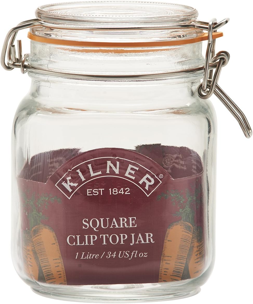 Kilner 1L Glass Preserver Space-Saving Jarnon-reactive food container