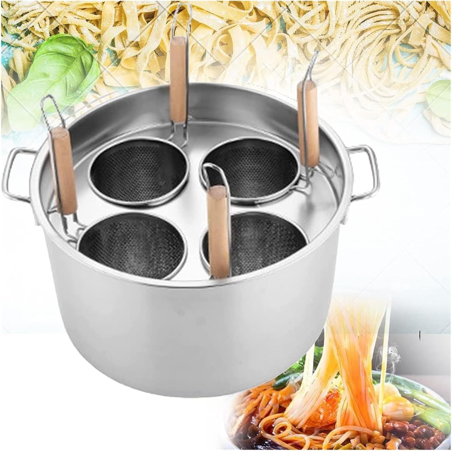 AttreX Stainless Steel Pasta Cooker Set - Perfect for Tracking Pasta Holes
