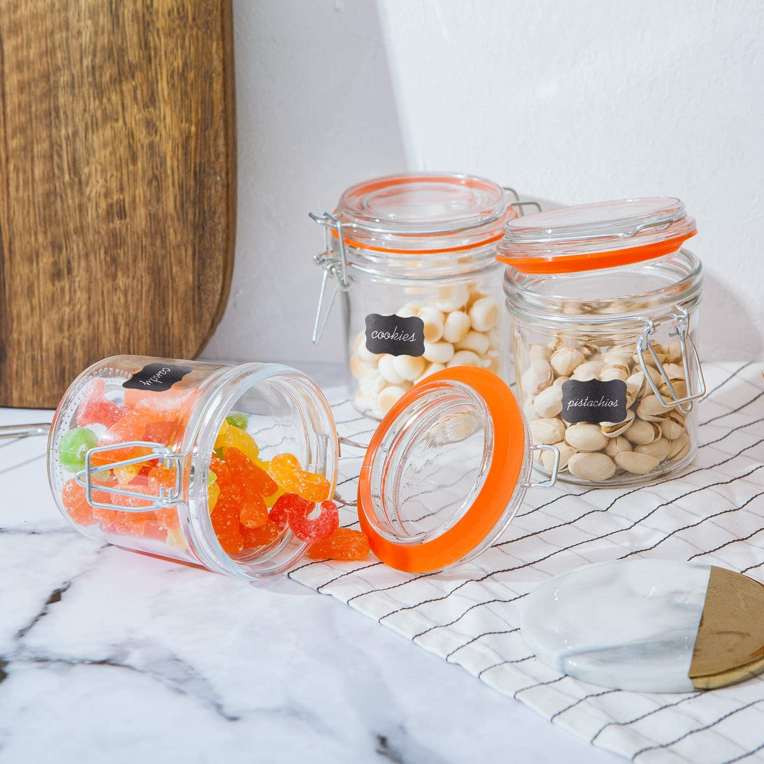 Encheng Glass Jars With Airtight Lids Durable Perfect for Organization