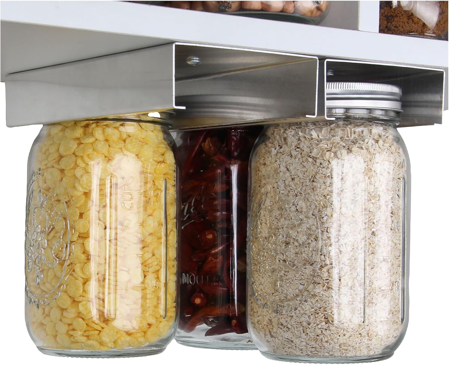 Space-Saving Mason Jar Organizer for Home Kitchen