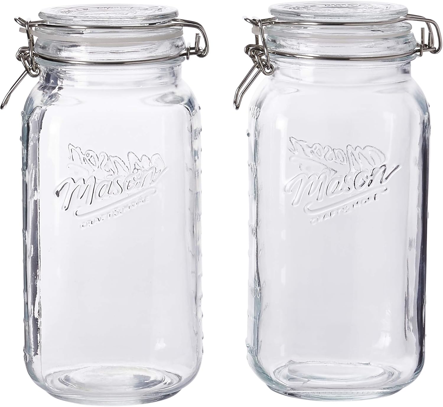 Mason Craft More Airtight Glass Clamp Jar 67 Oz Large Storage