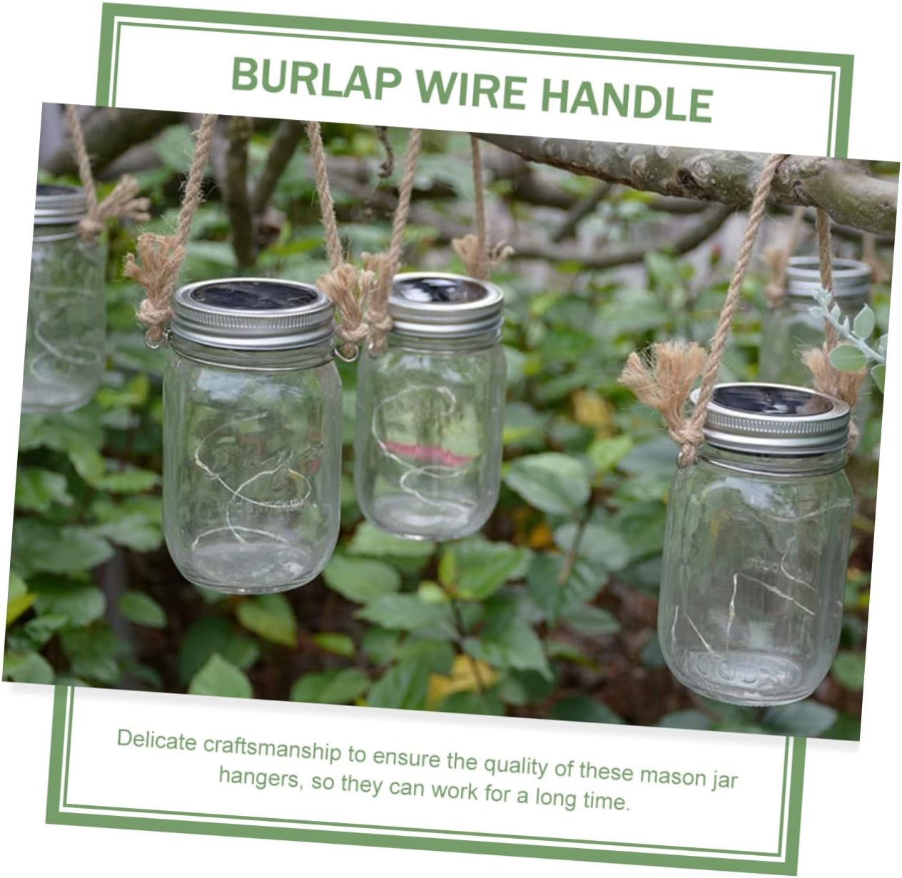 PRETYZOOM 2sets Canning Jar Handles with Rope and Wire