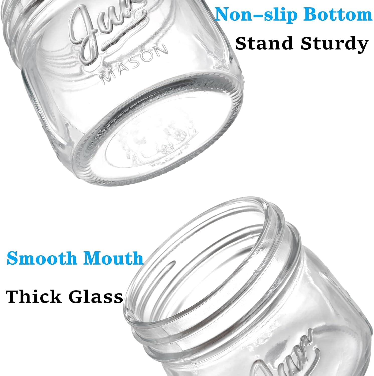 Stylish 12-Pack Mason Jars for Jam Preserves Durable Perfect Gift
