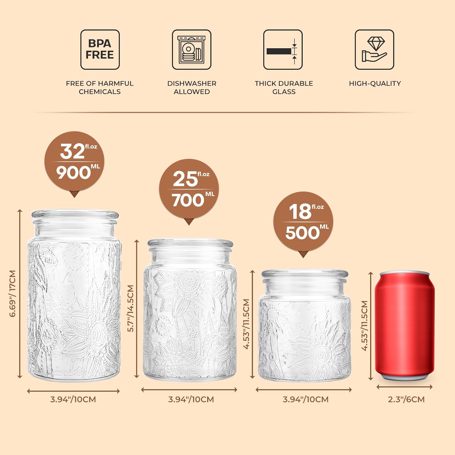 Adorable 32oz Mason Jars x2 Perfect for Storage Gifting