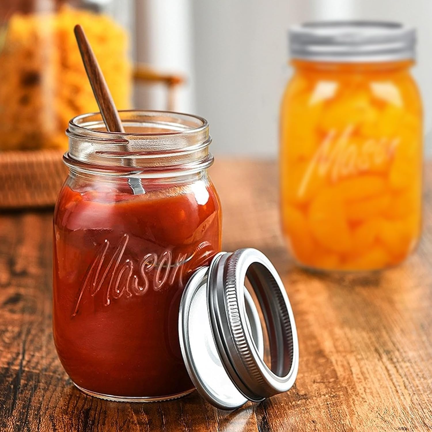 6-Piece 16-Ounce Mason Jars with Lid