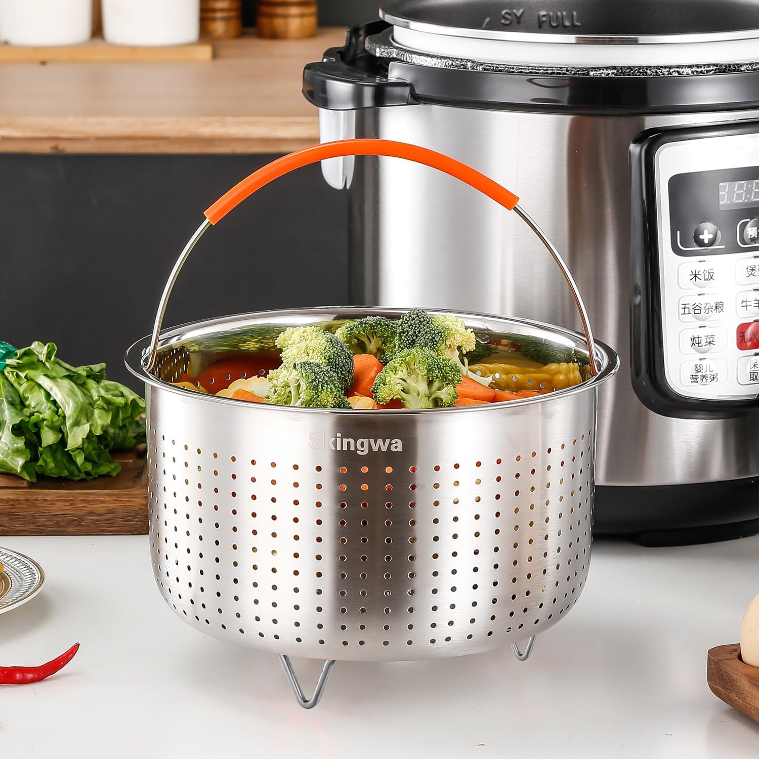 Skingwa 3Qt Stainless Steel Steamer Basket for Instant Pot