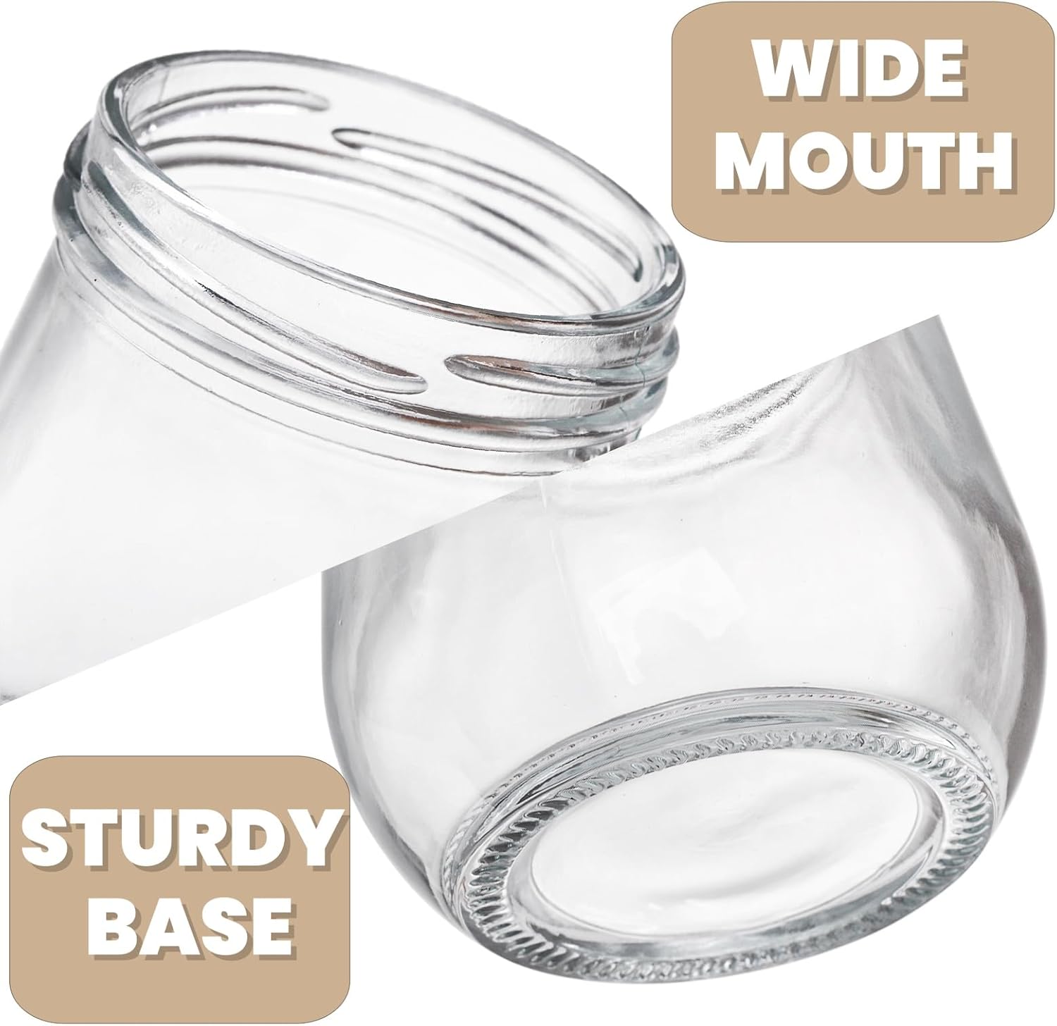 40 Pack Clear Glass Mason Jars with Airtight Lids 6 Oz