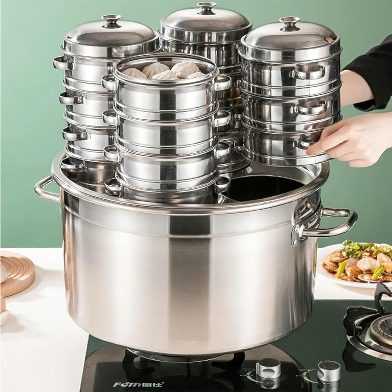 Stainless Steel 345 Holes Multipurpose Nonstick Pasta Strainer Set