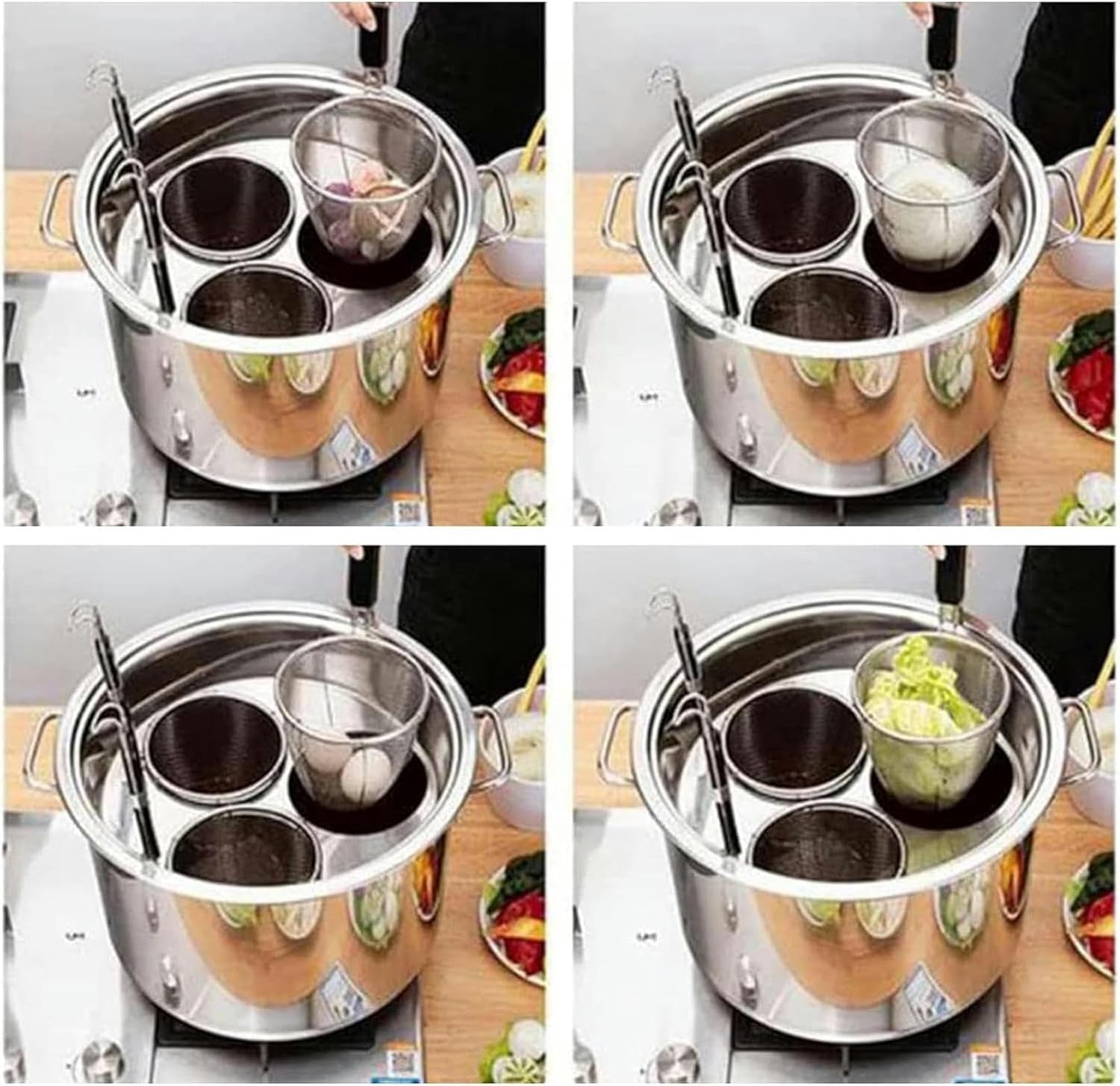 Stainless Steel Pasta Cooker with Insert Baskets for Noodles and Soups