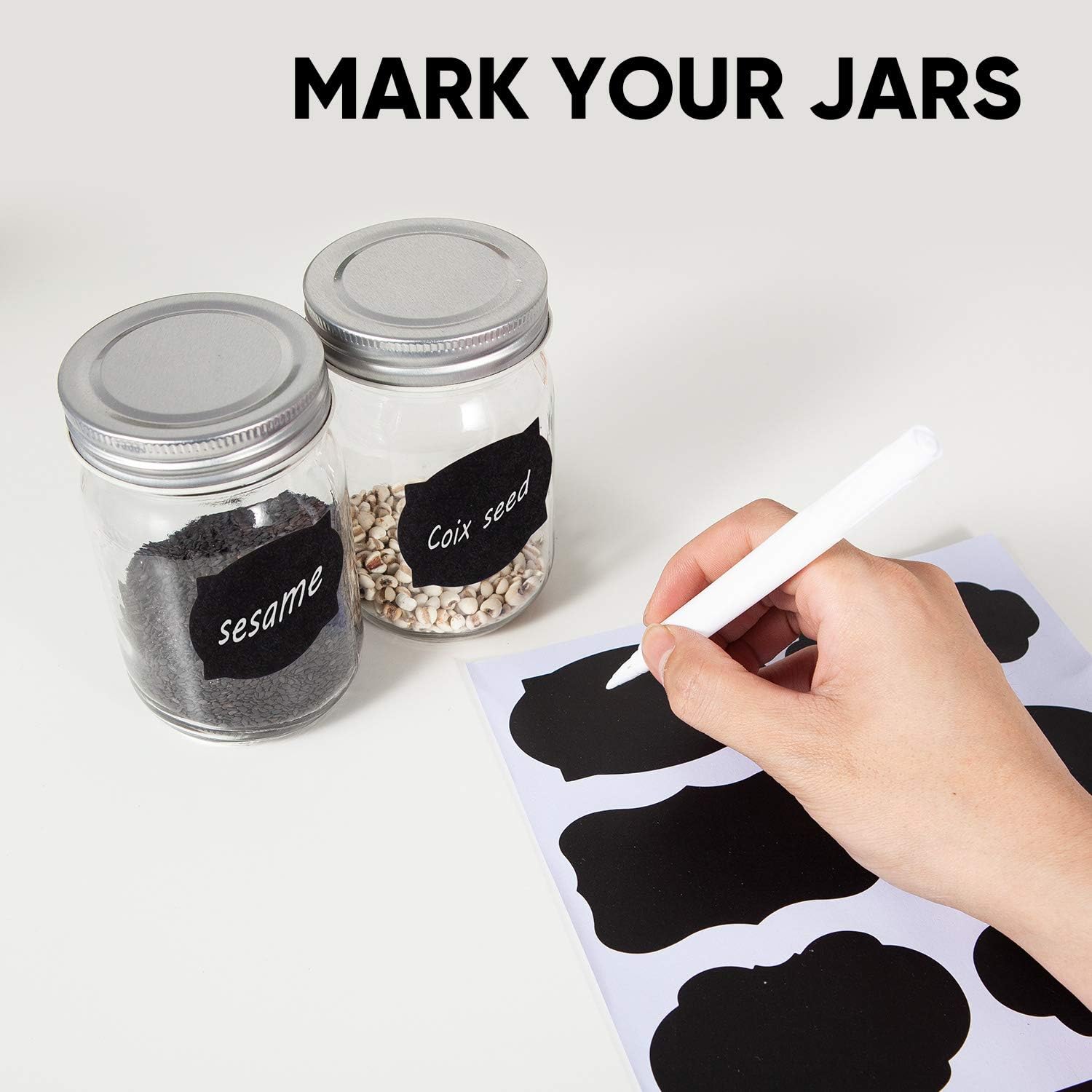 Accguan Mason Jars Set of 20 12oz Wide Mouth Spices Jars