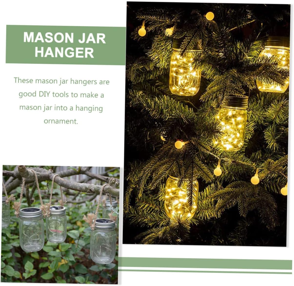BESTOYARD 2 Set Mason Jar Hangers