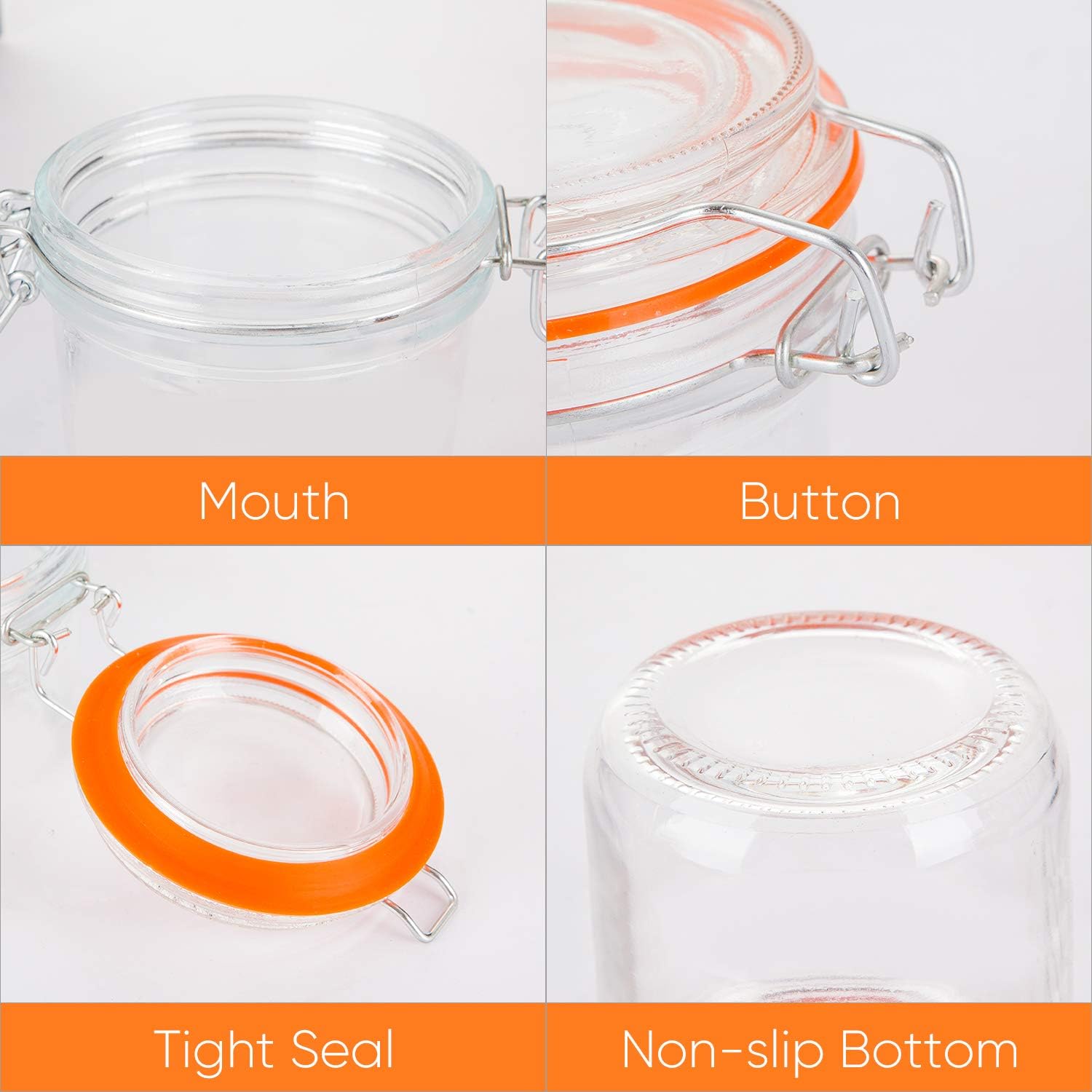 Encheng Glass Jars With Airtight Lids Durable Perfect for Organization
