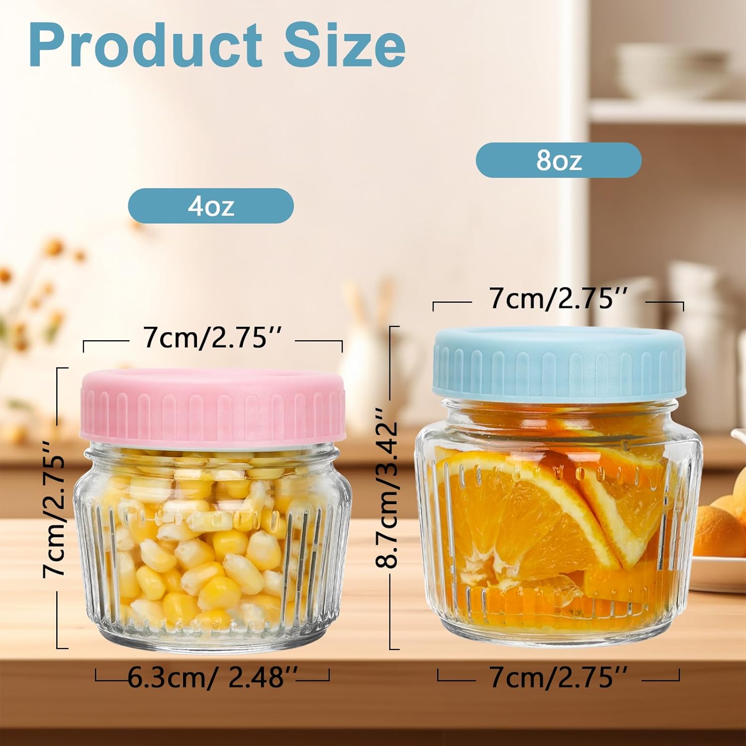 Cehomi 8 oz Mason Jars with lids