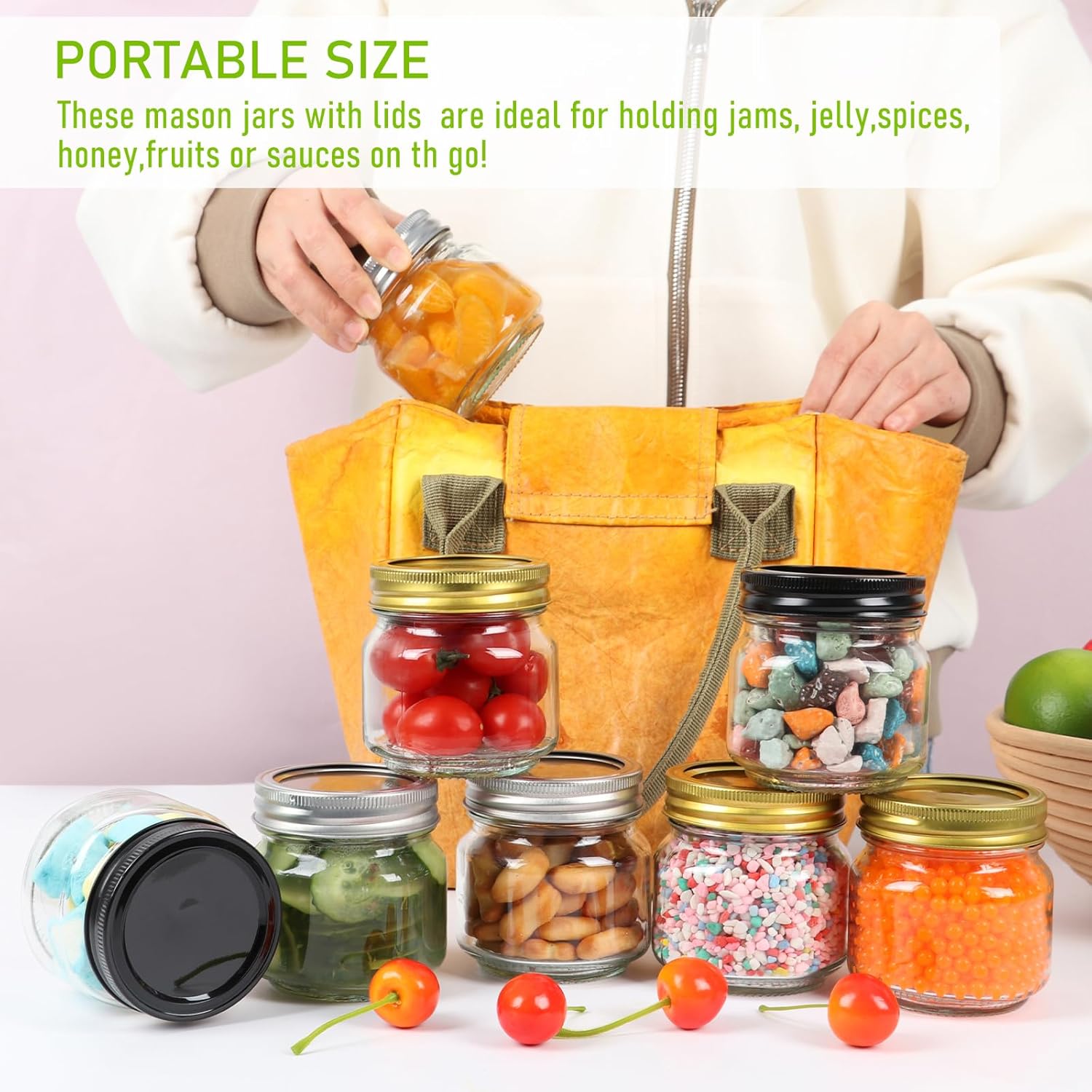 AuroTrends Mason Jars 8oz 30Pcs with Silver Lids