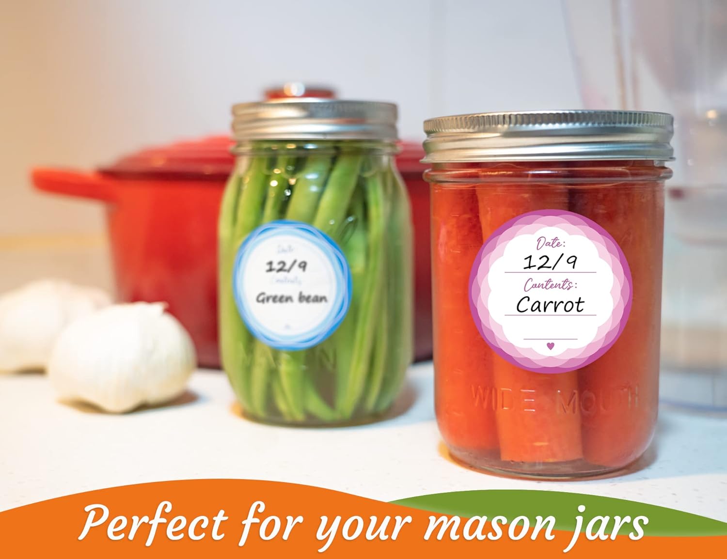 Sturdy Mason Jar Labels for Canning and Organization