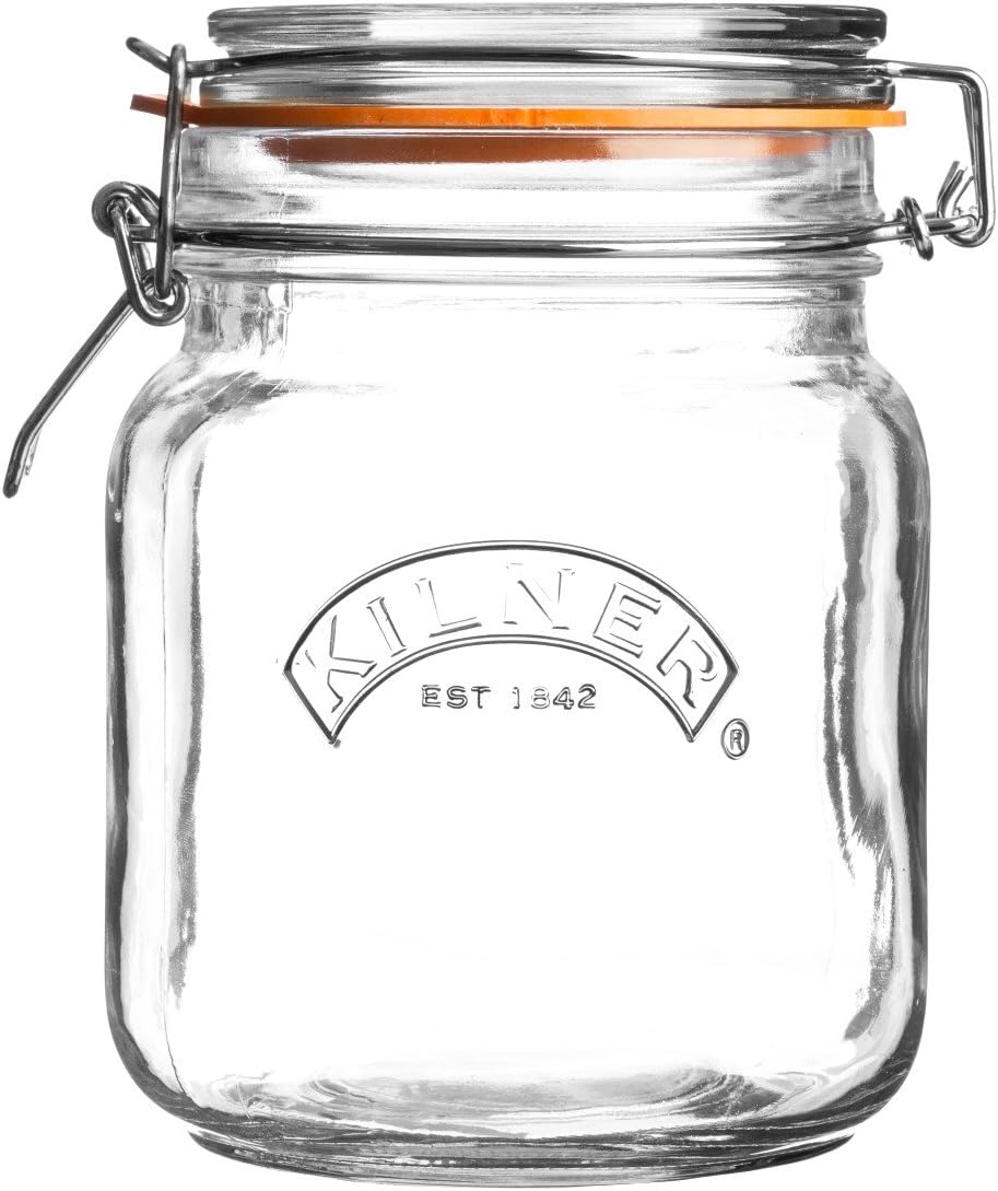 Kilner 1L Glass Preserver Space-Saving Jarnon-reactive food container