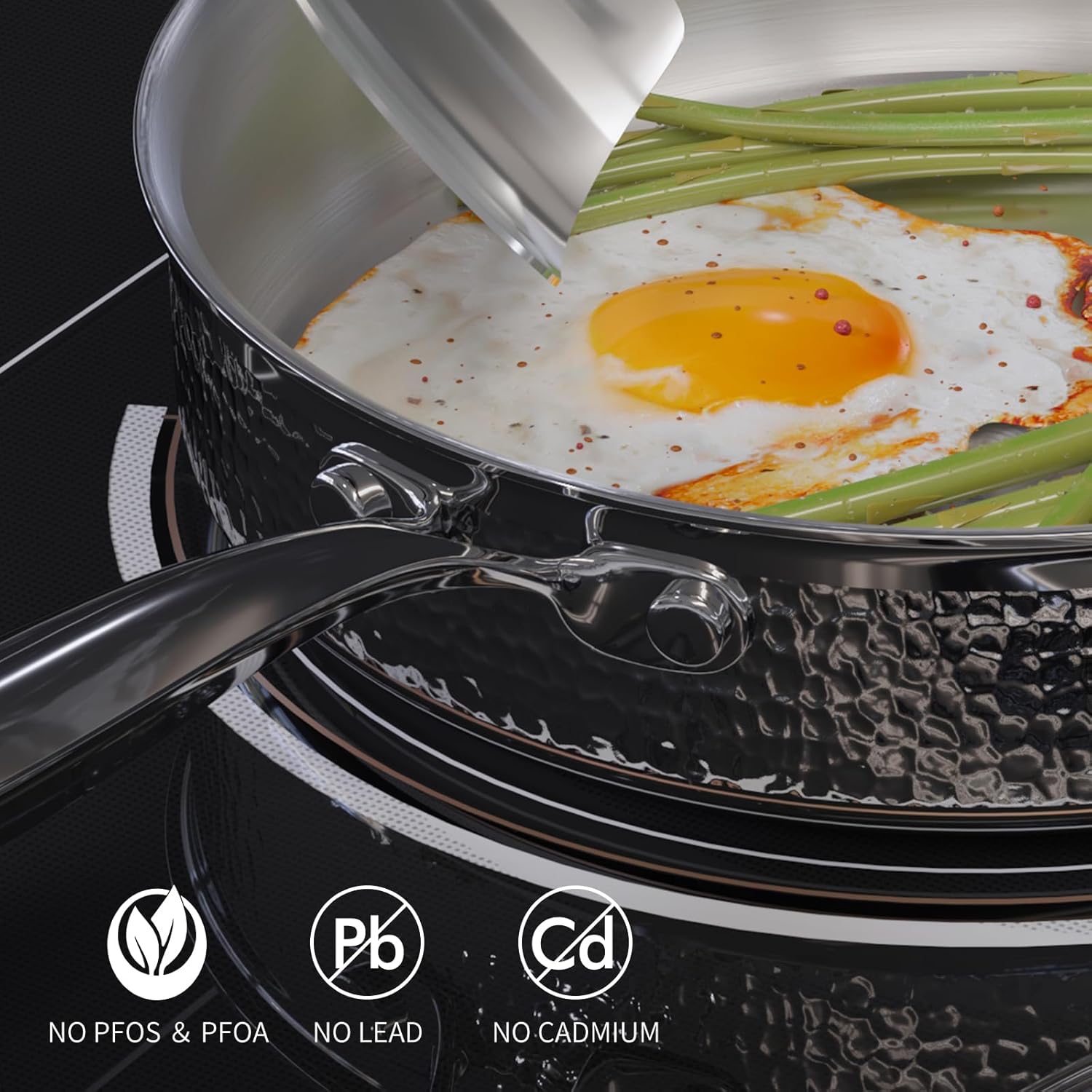 Aufranc 6-Piece Stainless Steel Pots Set with Glass Lid