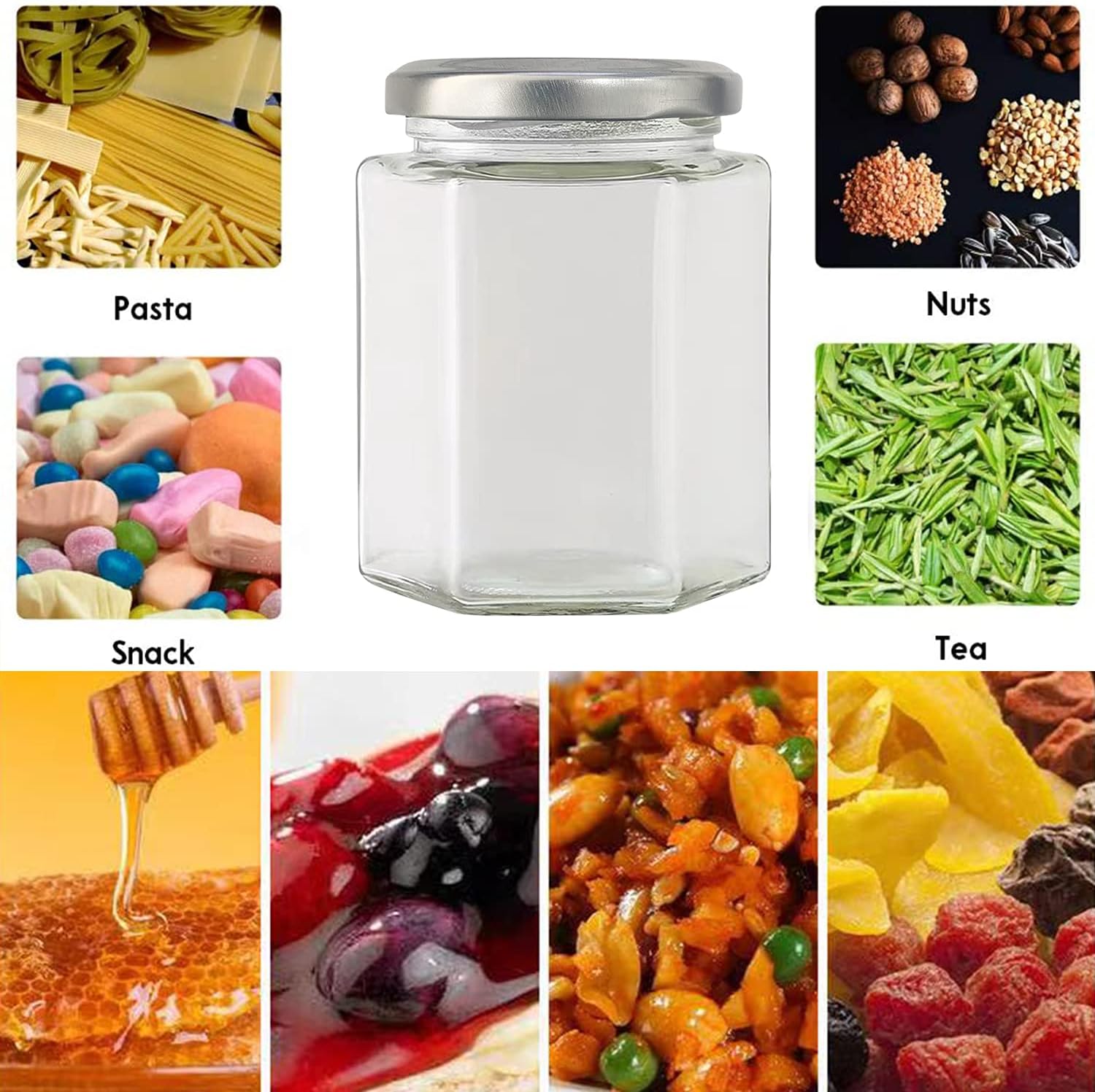 20 Pcs 10 oz Glass Jars with Silver Lids for Gifts