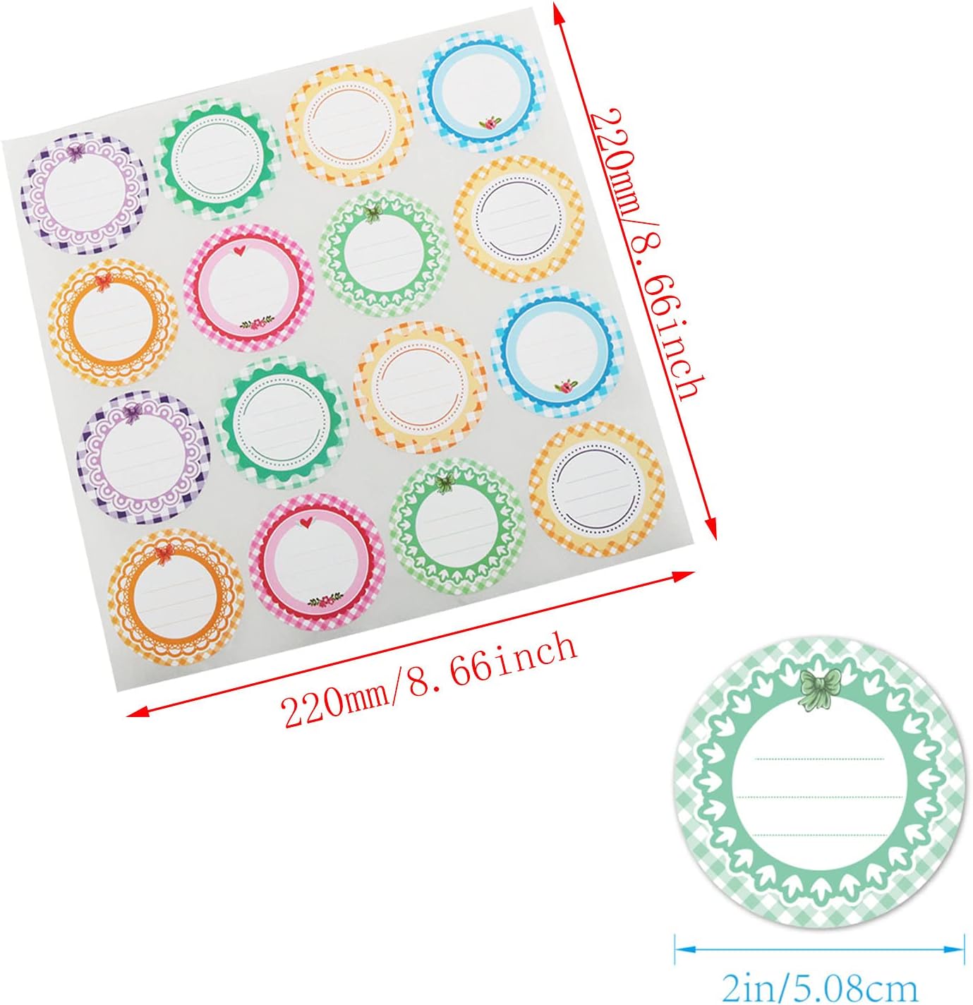 80 Mason Jar Lid Labels