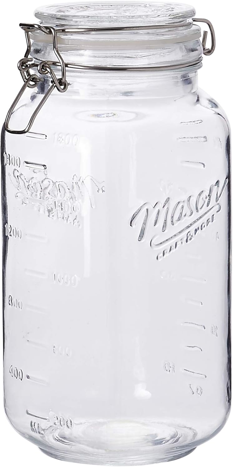 Mason Craft More Airtight Glass Clamp Jar 67 Oz Large Storage