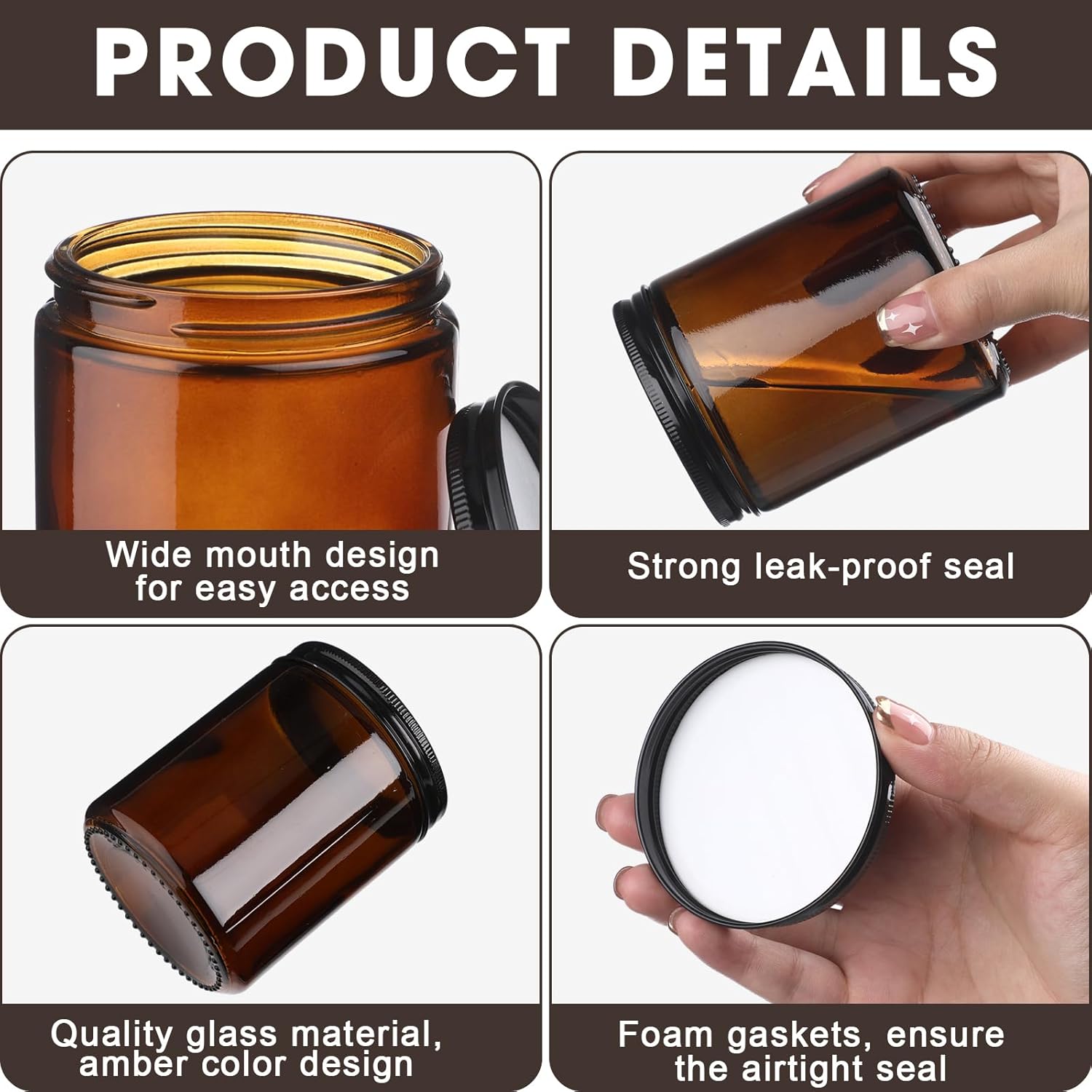 12-Piece Glass Jars for Making Candles