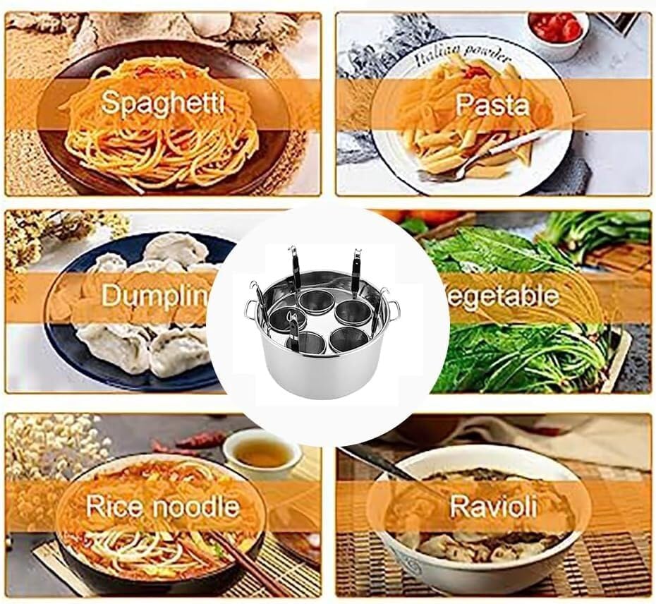 Magnificent 5-Piece Commercial Pasta Pot Set Stainless Steel