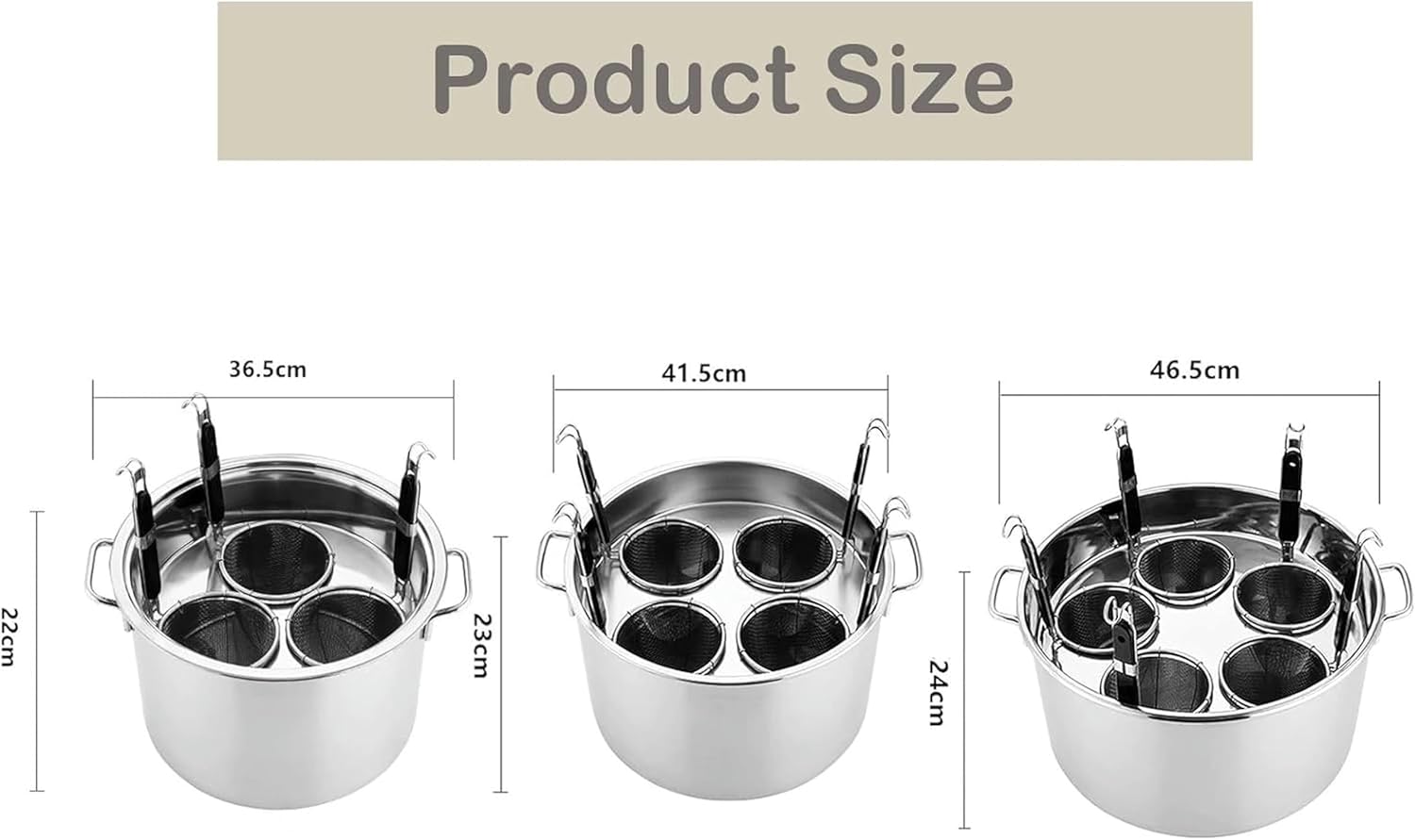 Stainless Steel 345 Holes Multipurpose Nonstick Pasta Strainer Set