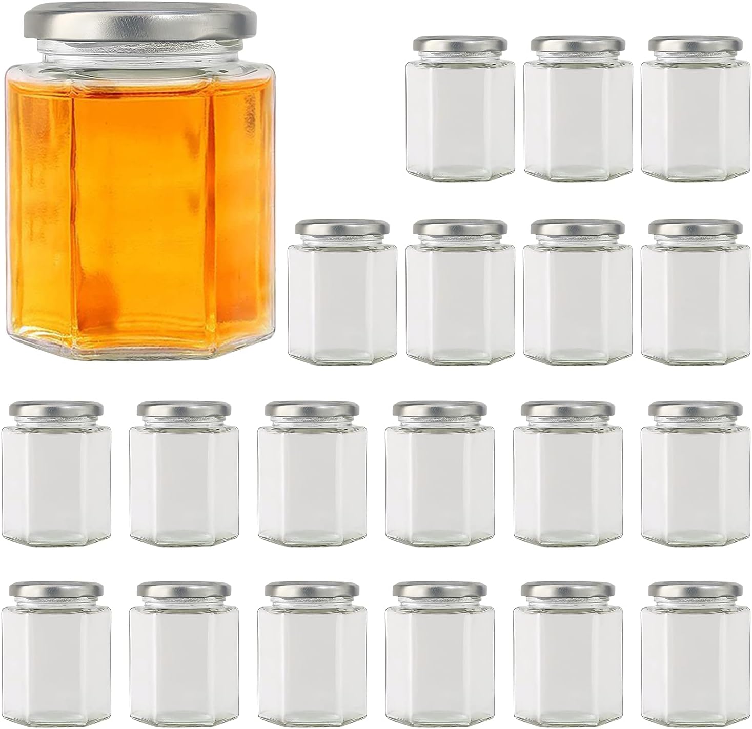 20 Pcs 10 oz Glass Jars with Silver Lids for Gifts
